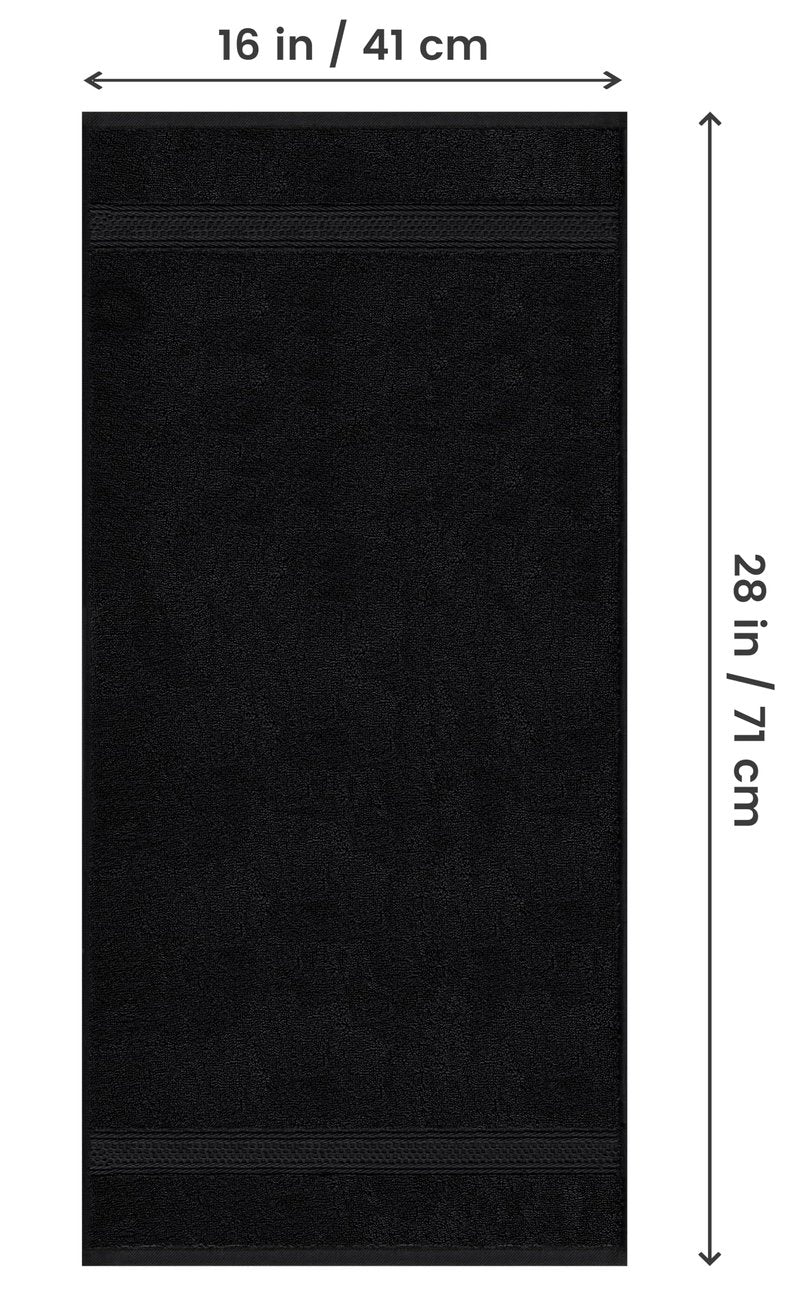 Utopia Towels 6 Pack Premium Hand Towels Set, 16 by 28 inches, 100% Ring Spun Cotton, Ultra Soft and Highly Absorbent 600GSM Towels for Bathroom, Gym, Shower, Hotel, and Spa, Black