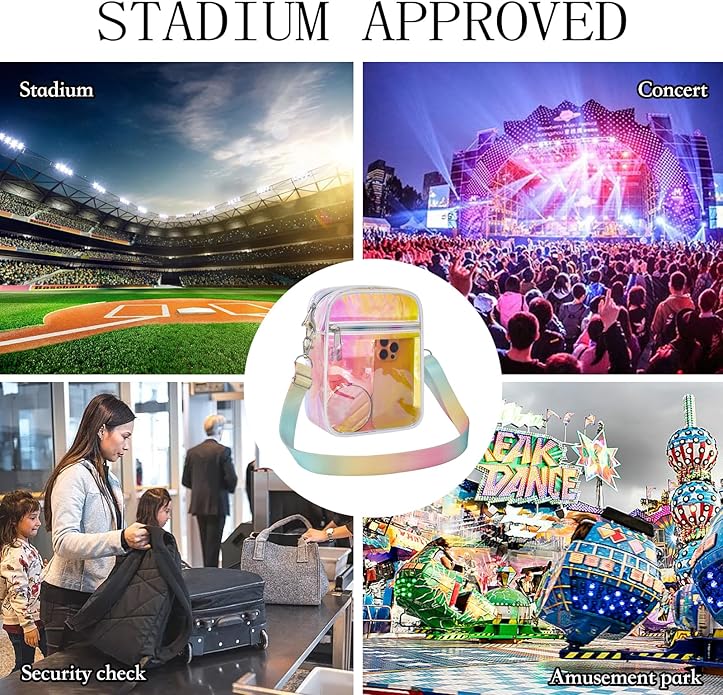 USPECLARE Clear Purse Stadium Transparent Messenger Bag Stadium Approved for Men and Women Clear CrossBody Bag