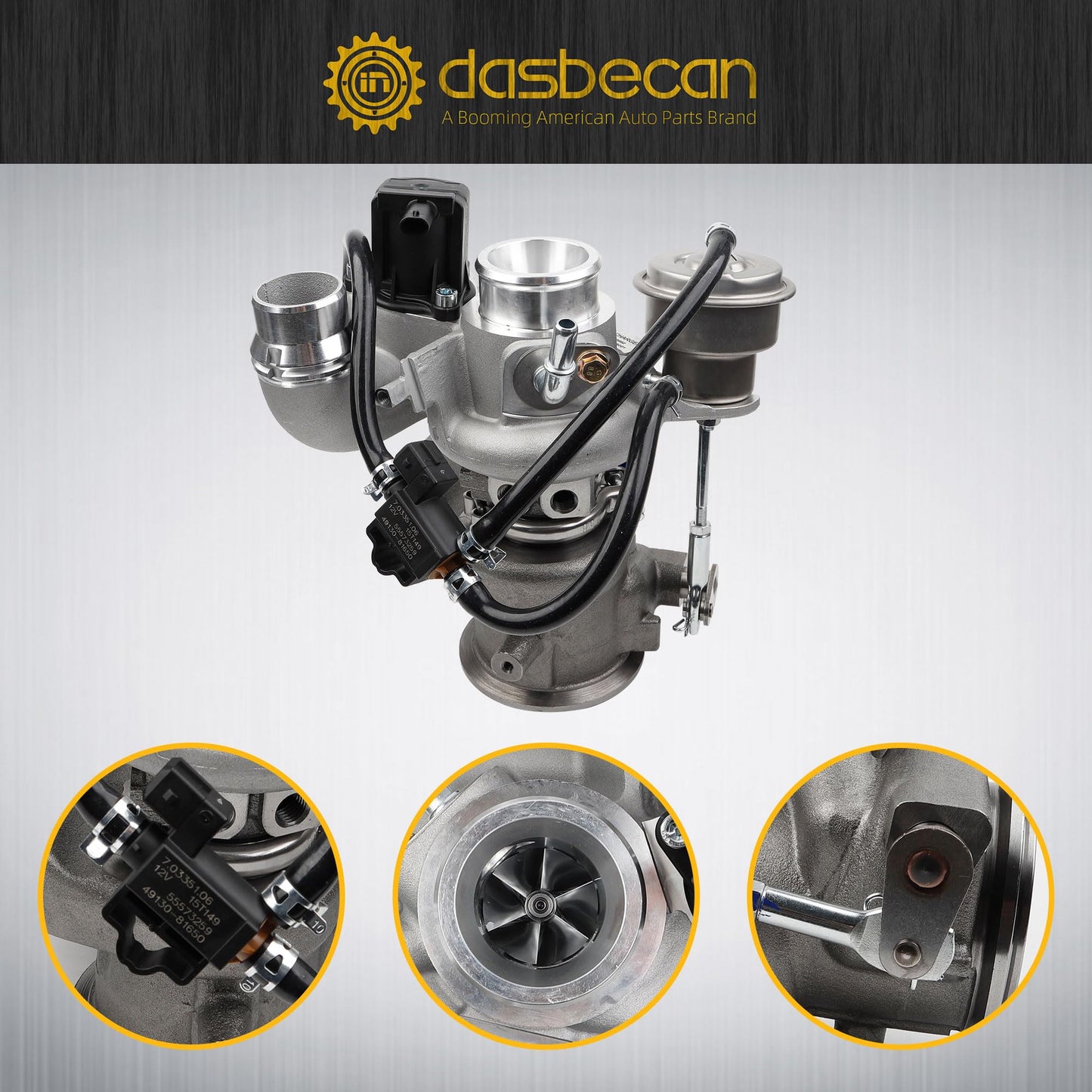 Dasbecan 667-206 Turbo Turbocharger Kit TD025 Compatible with Chevy Cruze 2016-2019, Chevy Malibu 2016-2023, Chevy Trax 2019, Buick Encore 2017-2019 Replace# 12639941