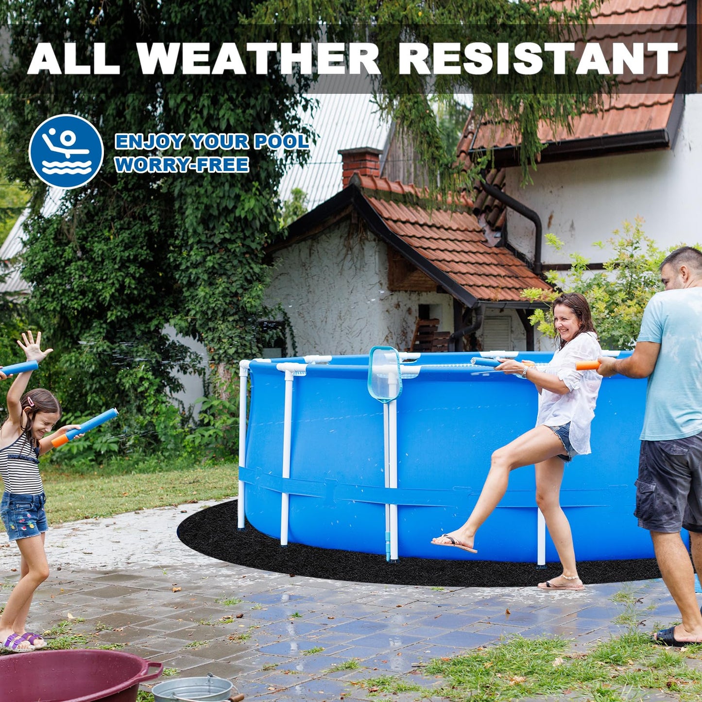 300G/M² Thicker Pool Liner Pad for Above Ground Swimming Pools,10 Ft Round Under Pool Padding, Durable Geotextile Material, Double Density Puncture Resistant, Extend Liner Life,Mats for Pool Bottom