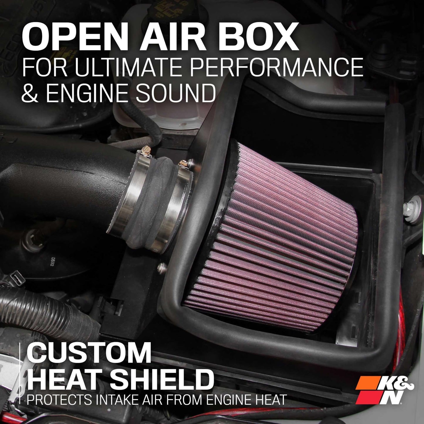K&N Cold Air Intake System: High-Flow Air Filter, Increase Performance & Towing: Compatible with 2011-2014 FORD: F150, 57-2583