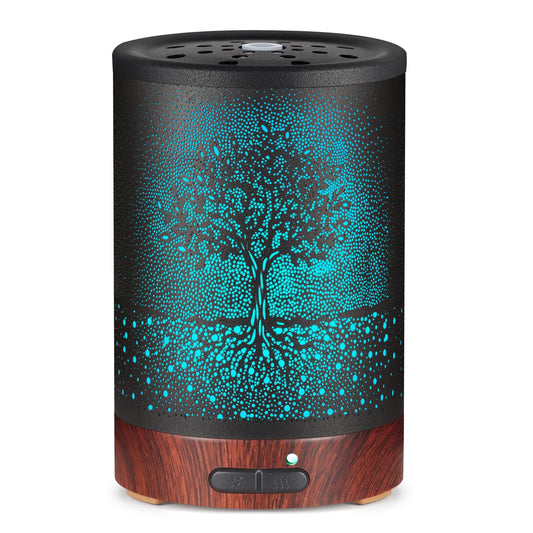 Essential Oil Diffuser- Aromatherapy Diffuser with7 Colors Light and Auto-Off for Women Metal Cool Mist Humidifier for Home and Office for Mom Women(Tree)