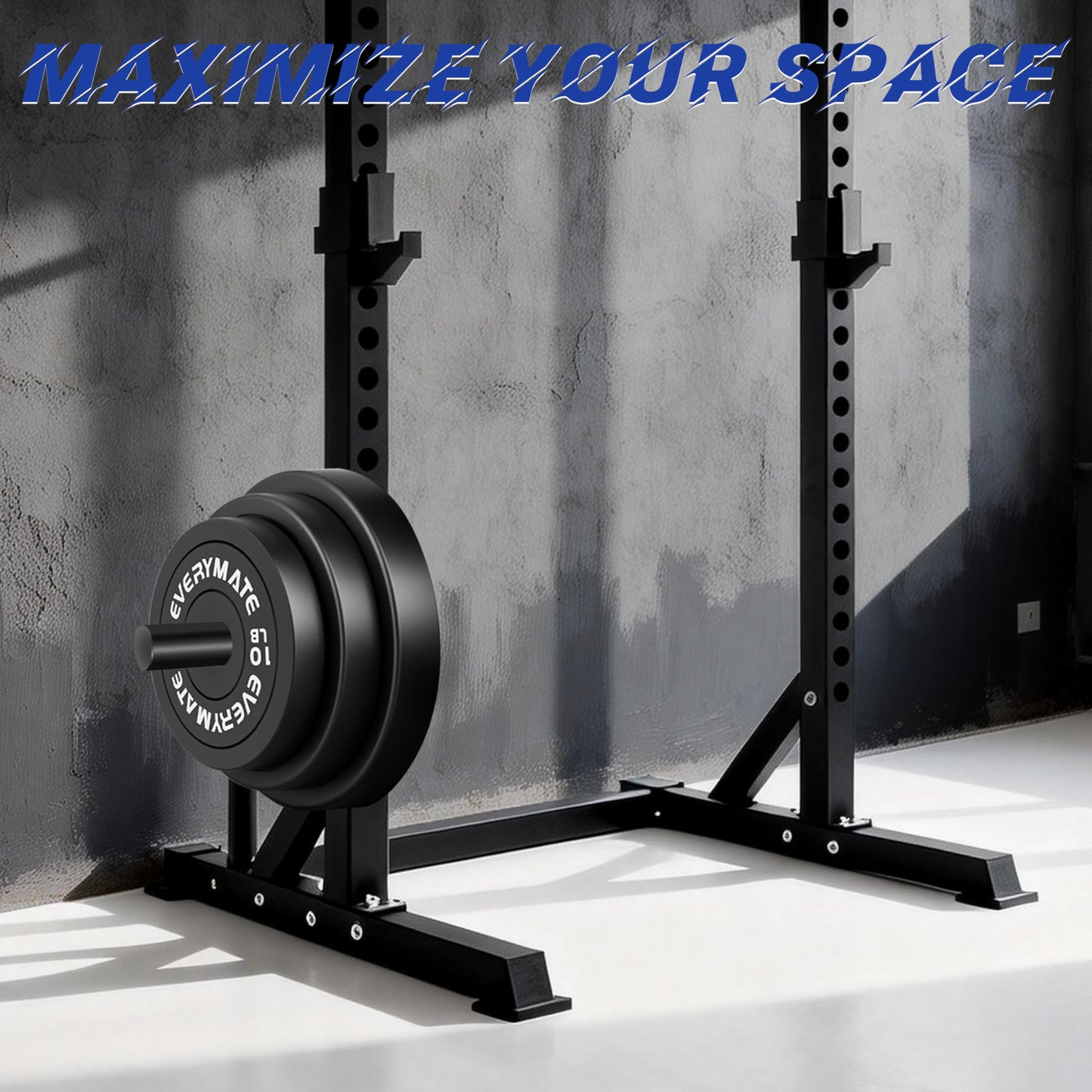 EVERYMATE Power Rack & Squat Rack Attachments Olympic Weight Plate Holder – Fits 3x3 Inch Tubes, 1" Hole – Bumper Plate Storage（4 pack）"