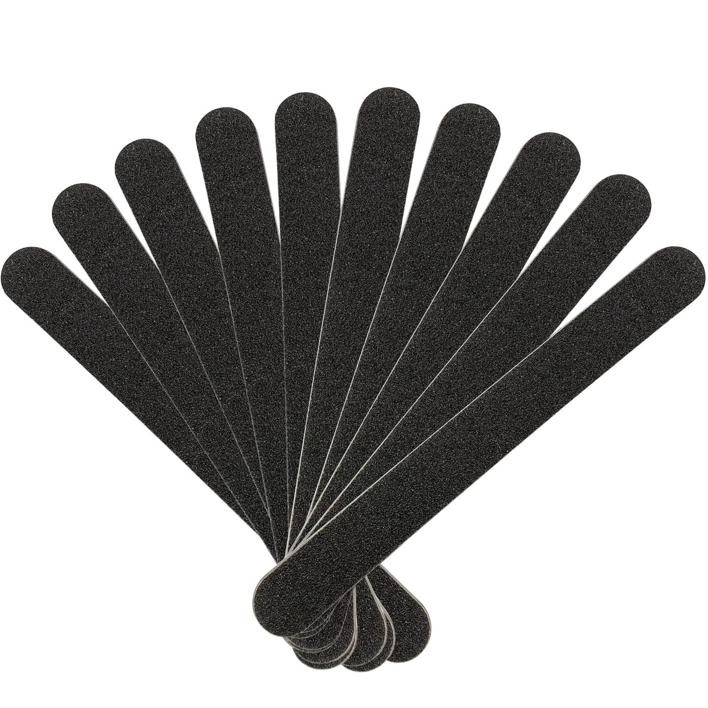 10 PCS Professional Nail Files, Double Sided 100/180 Grit Emery Boards for Acrylic Nails, Manicure, Pedicure, Nail Shaping and Buffing Tools – Black