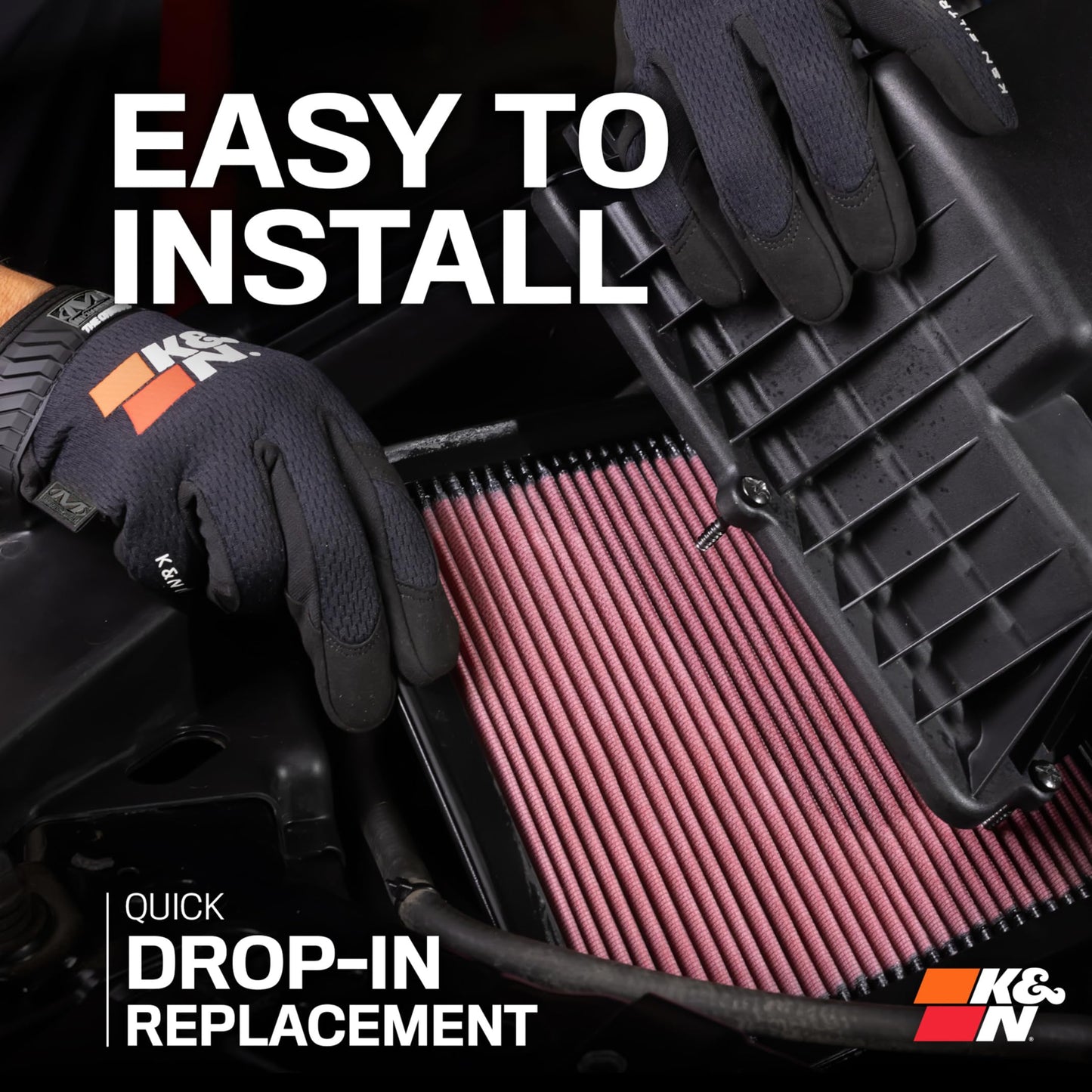 K&N High-Flow Original Lifetime Engine Air Filter: Increase Power: Premium, Washable: Compatible with 2016-2025 Acura/Honda: MDX, TLX, Odyssey, Pilot, Passport, Ridgeline, 33-5041