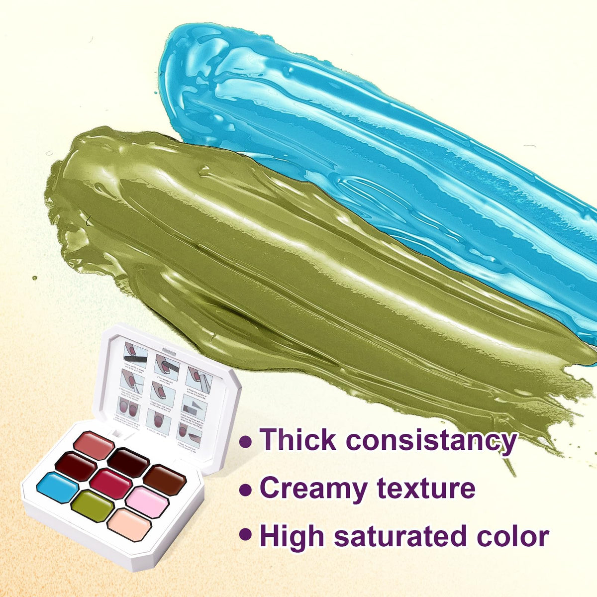 U-Shinein Gradient Painting Gel, 9 Colors Ombre Gel Nail Polish for Pigment Pat Nails Aura Nails French Manicure Soak Off UV Long-lasting Home Salon DIY Nail Art Canyon Bloom