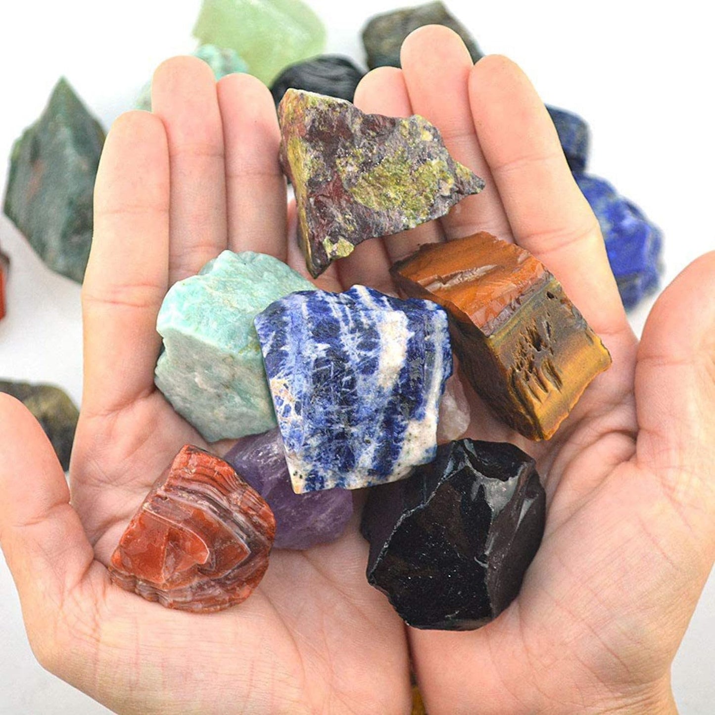 Deep Amethyst Raw Crystals Healing Crystals Natural Rough Stones 1.2-2" for Tumbling, Fountain Rocks, Yoga, Meditation, Polishin, Gift 15