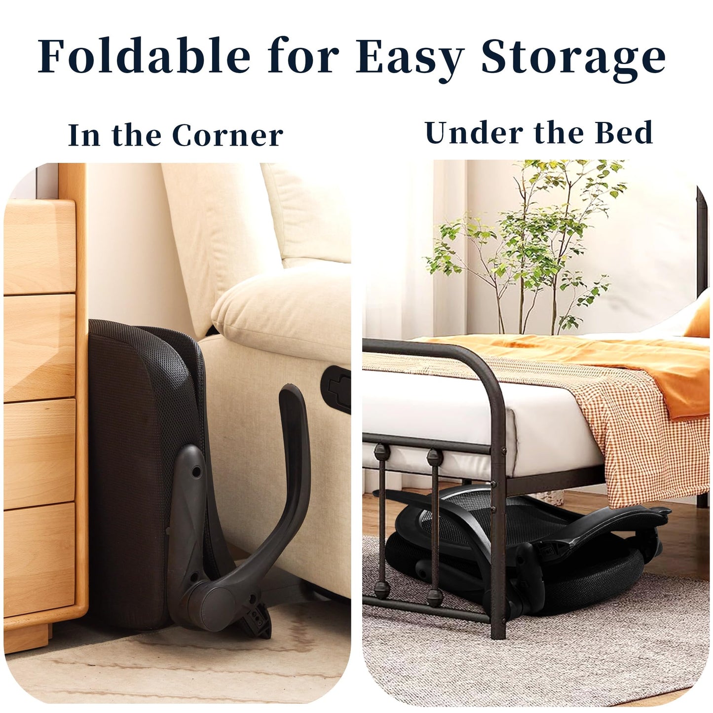CoVibrant Ergonomic Floor Chair Foldable - Adjustable Armrest & Mesh Back, Thick Cushioned Seat for Gaming Reading Meditation, Multi-Use for Living Room, Bed, Tatami