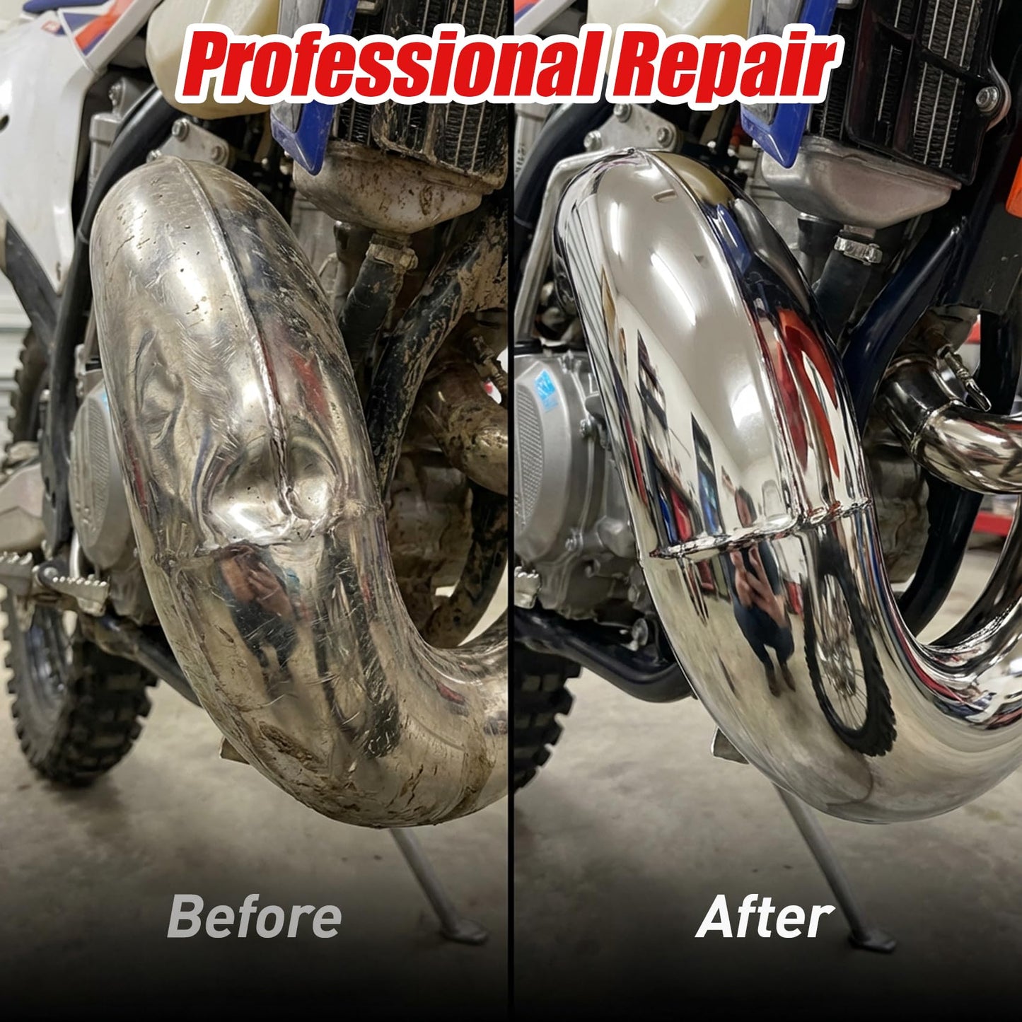 Hohnezl 2-Stroke Exhaust Pipe Dent Repair Kit | Fits 125-300cc Motorcycle/ATV/Dirt Bike/Scooter | Compatible with FMF KTM 300 | Header & Muffler Dent Removal Tool