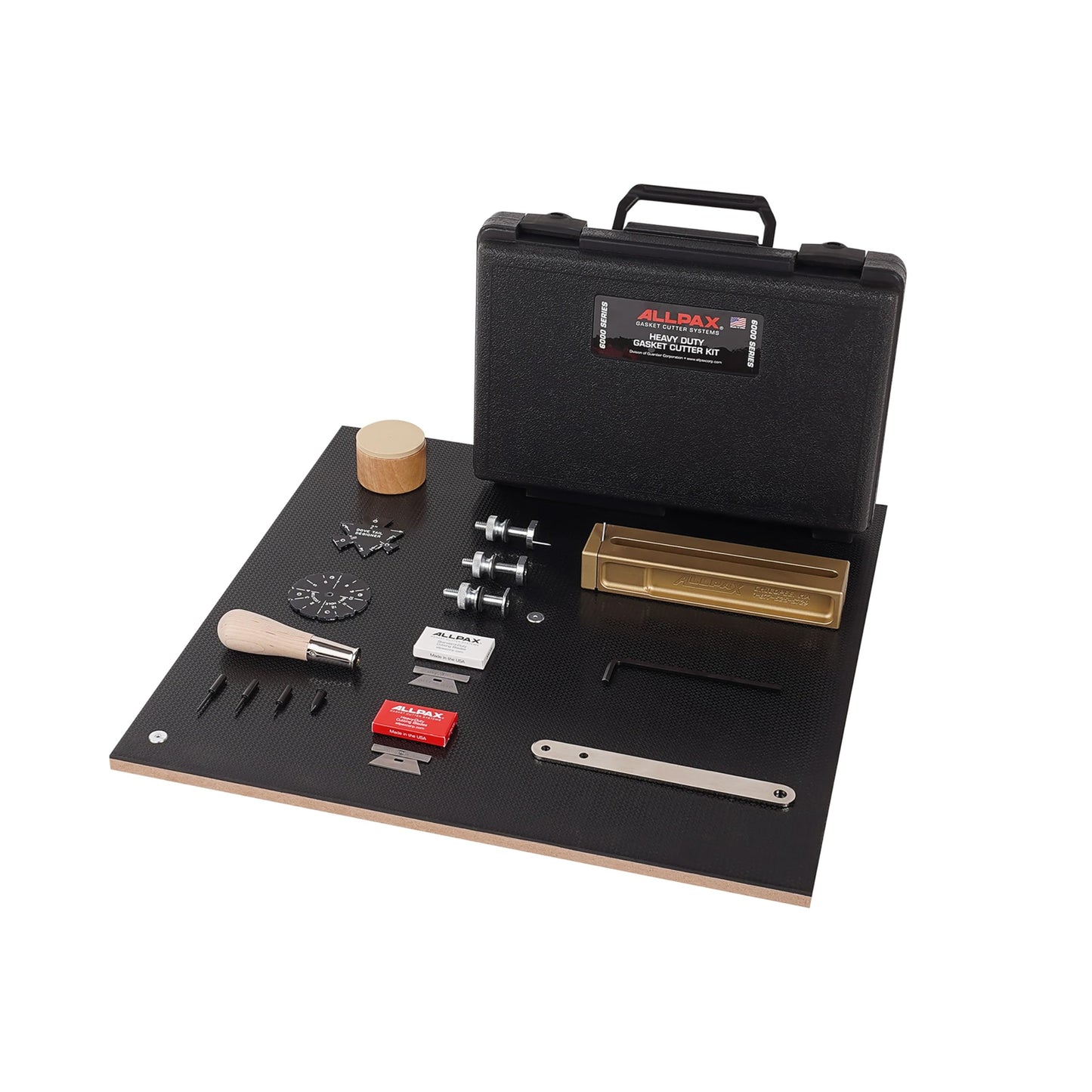 Allpax Heavy-Duty Gasket Cutter 0 - 635mm Diameter w/ Premium Brass Cutter Block and Board, Steel Extension Bars and Rugged Storage Case (AX6120)