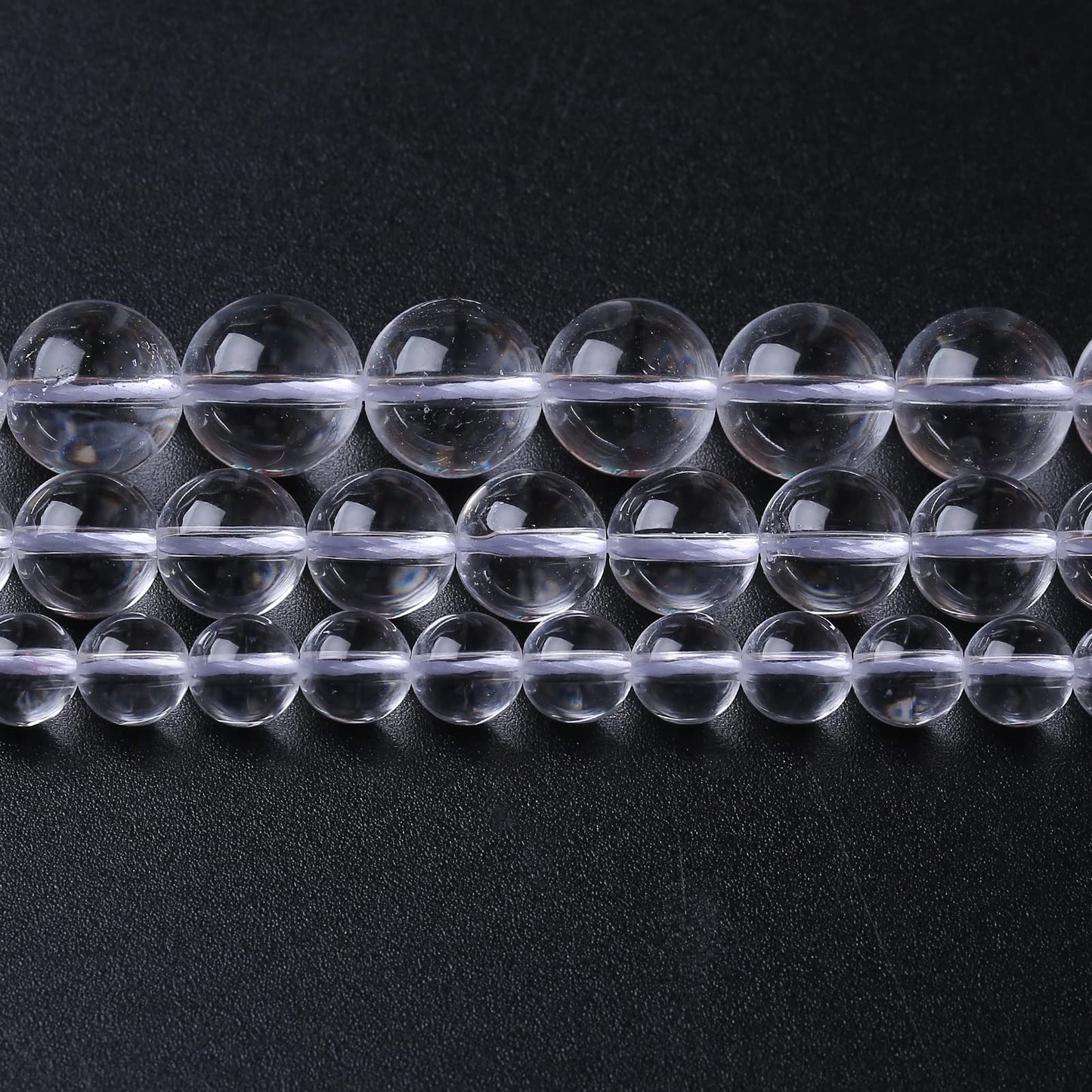 45PCS 8MM Clear White Crystal Quartz Stone Beads Natural Gemstone Bead Crystal Healing Energy Jewelry Making DIY 15 inches
