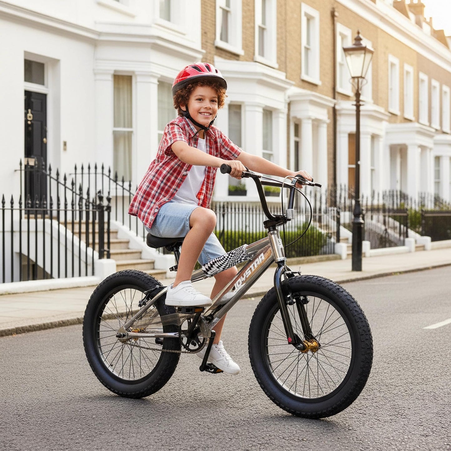 JOYSTAR 16 Inch Kids Bike for 4-7 Years Boys Girls, High-Carbon Steel Frame Toddler Bicycle with Training Wheels and Front/Rear Brakes Silver