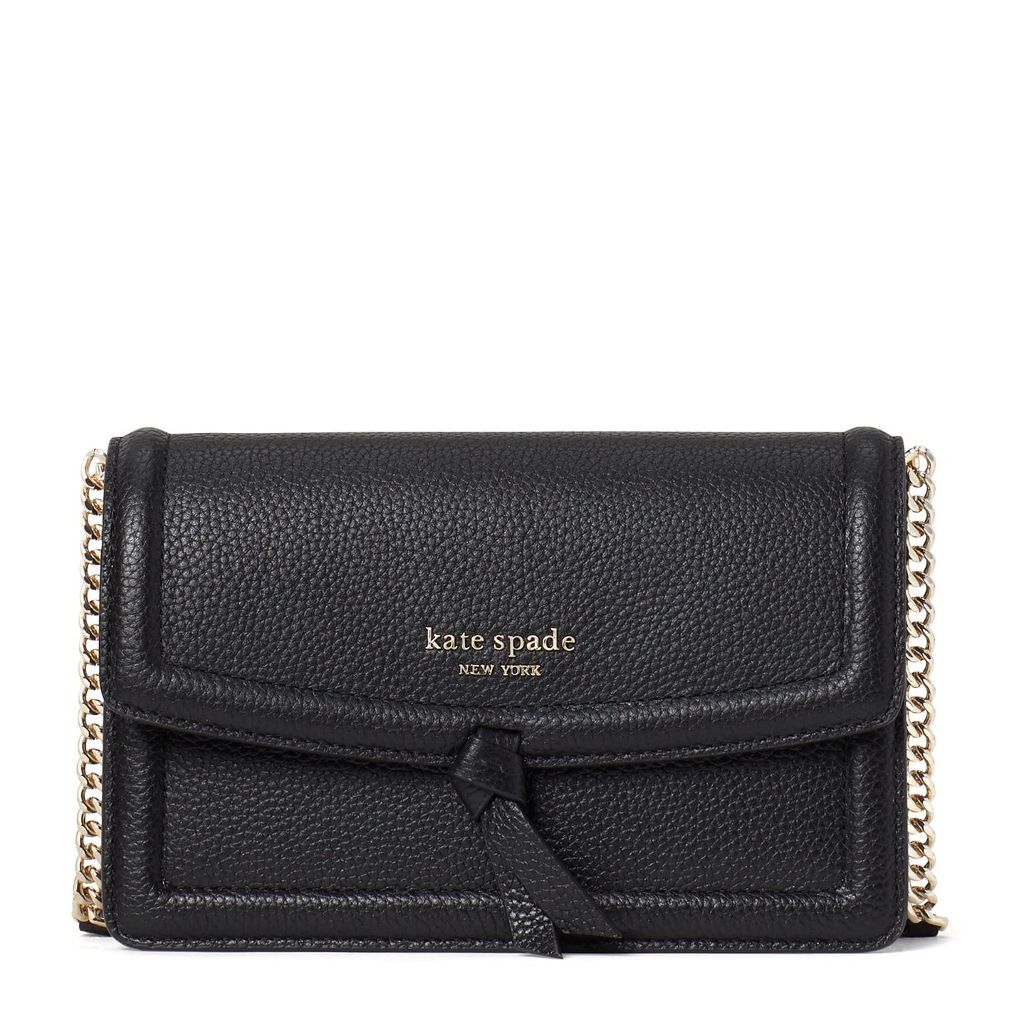 kate spade new york KNOTT PEBBLED LEATHER flap crossbody