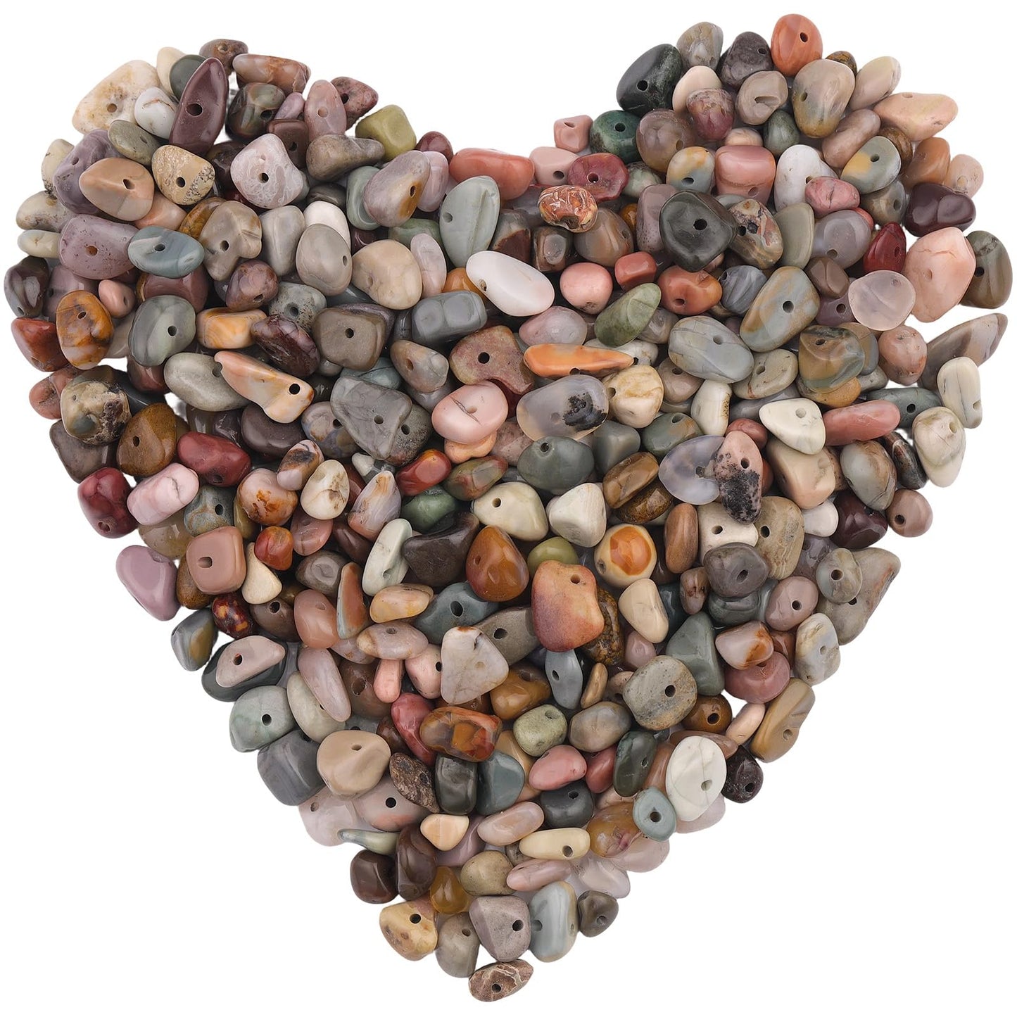 400pcs Natural Chip Stone Beads for Jewelry Making Alashan Agate 5-8mm Irregular Gemstones Healing Crystal Loose Rocks Bead Hole Drilled for Ring Earrings Necklace Bracelet Making DIY Art Crafts