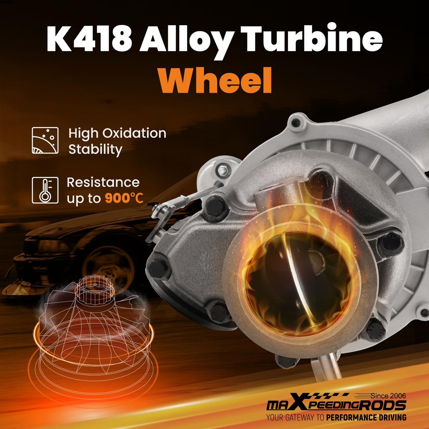 maXpeedingrods Turbo Turbocharger GTP38 for Ford Excursion 2000-2003, F250 F350 F450 F550 Super Duty 1999-2003 V8 7.3L, 1831383C92, Basic PVL Series