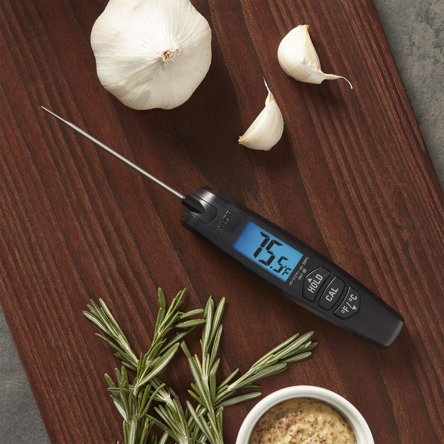 Taylor Digital Turbo Instant Read Thermocouple Meat Food Grill BBQ Cooking Kitchen Thermometer, Folding Probe, Black (Pack of 12)