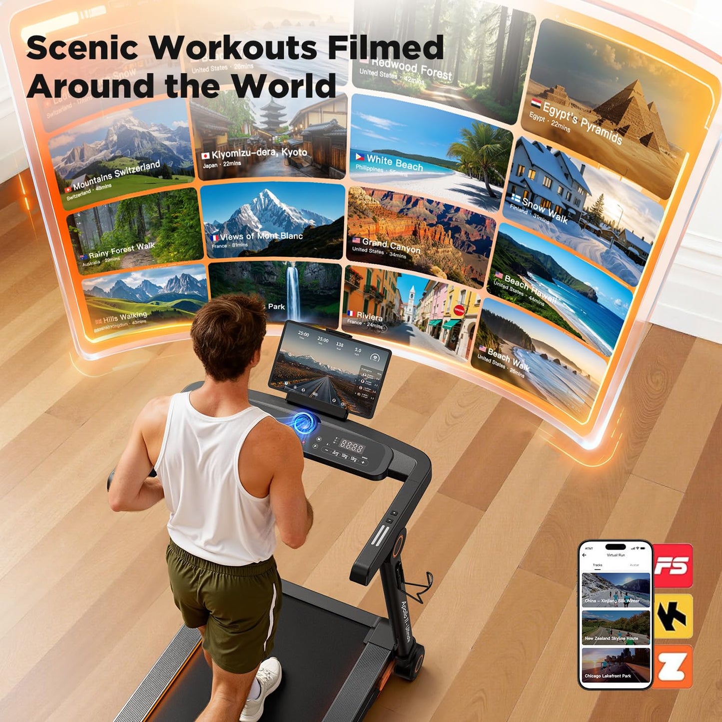 Foldable Treadmill with Auto Incline - Vitalwalk Commercial 48"x18" Wide Running Belt, 20% / 15% Incline, 10MPH, 3.5HP Brushless, Walking Pad Treadmill for Home, Auto Folding, No Installation, 350LBS