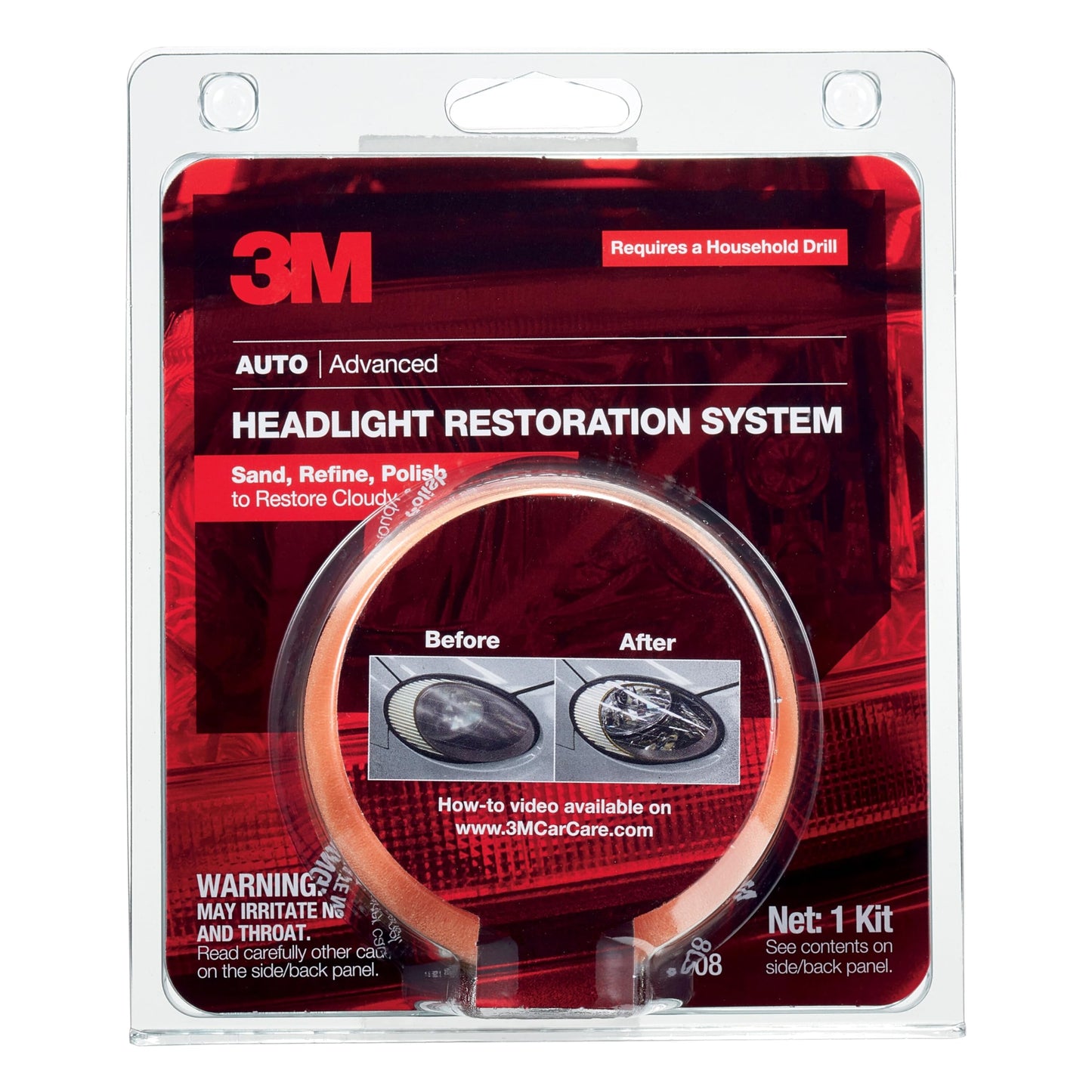 3M Headlight Lens Restoration System, 39008, 1 Kit, 2-Pack