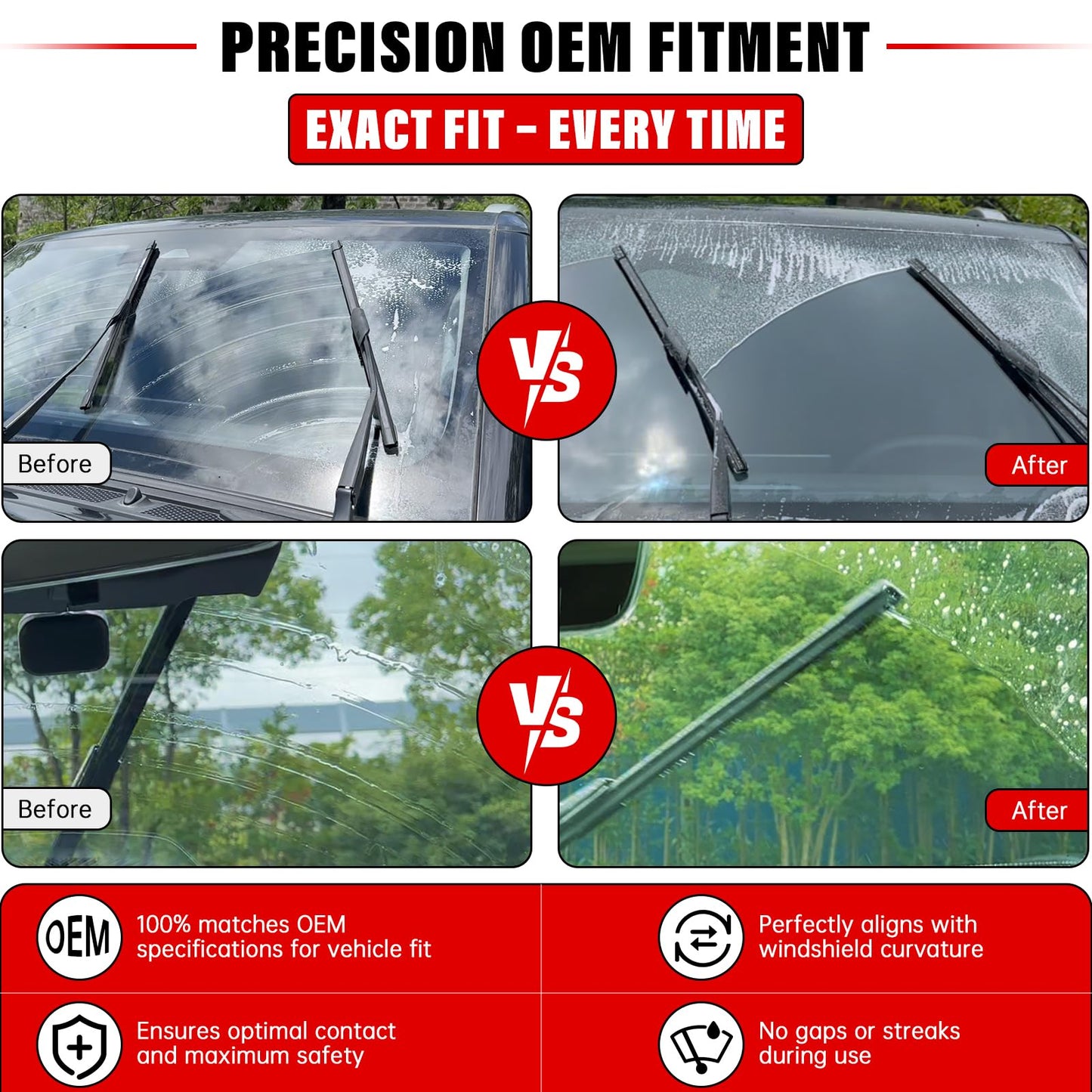 RAINTOK Windshield Wiper Blades Replacement for Buick Enclave 2012 2013 2014 2015 2016 2017 Original Factory Quality Front Rear Wipers Blade Set for My Car - 24" 21" 12" (Pack of 3)