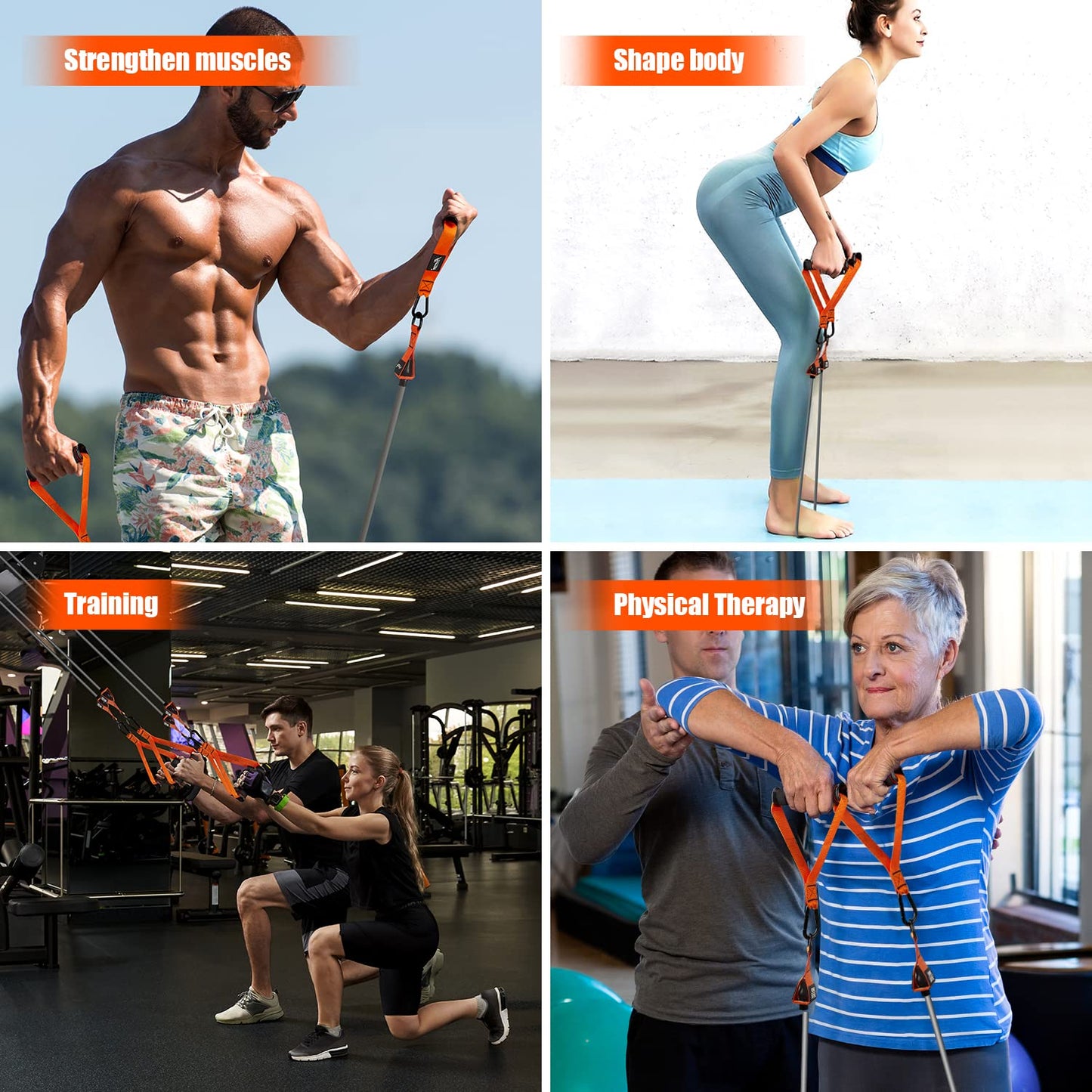 HPYGN Resistance Bands, Heavy Exercise Bands with Handles, Fitness Bands for Working Out, Workout Bands for Men, Weight Bands Set for Muscle Training, Strength, Slim, Yoga, Home Gym Equipment (420LBS)