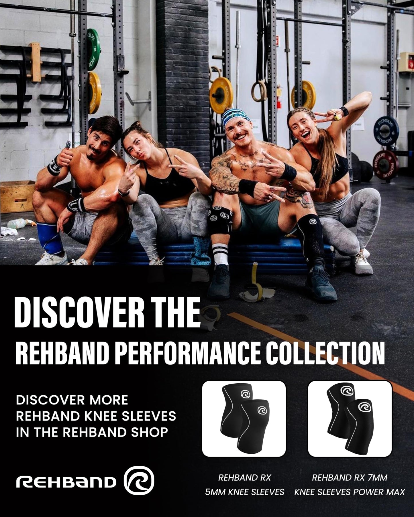 Rehband 7051 Classic 7mm V-Knee-Sleeve for Weightlifting, Competition Grade Powerlifting Knee Sleeve, Compression Sleeve for Crossfit, Squats, Gym, Colour:Blue - 1 Pair, Size:Large