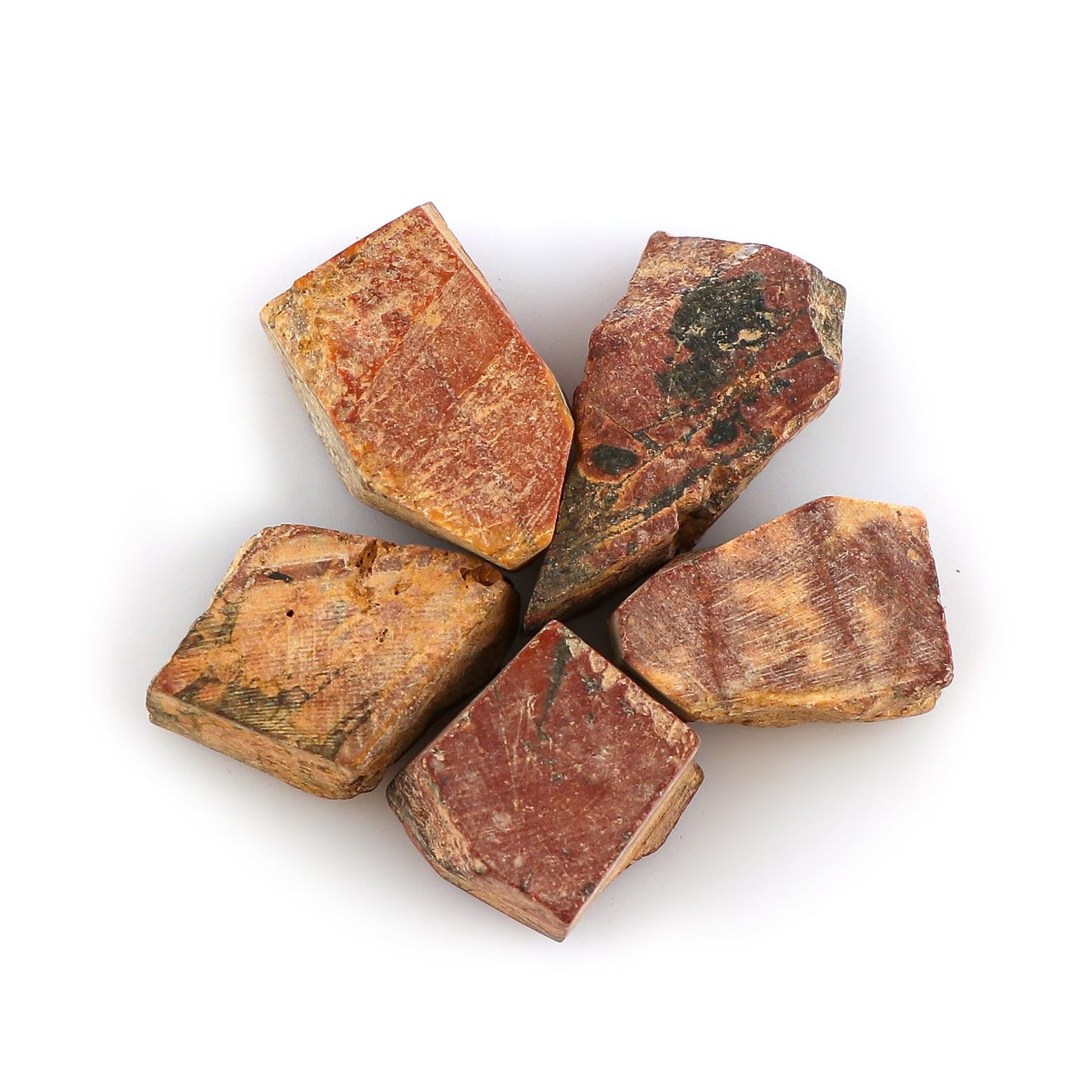 CRYSTALINES 5pcs Wholesale Natural Raw Chreey Creek Jasper Gemstone, Untreated Rough Stones, Bulk Loose Supplies, DIY-Crafts, Jewelry Making, Chakra Healing Crystals, Wire Wrapping, Gem Collection