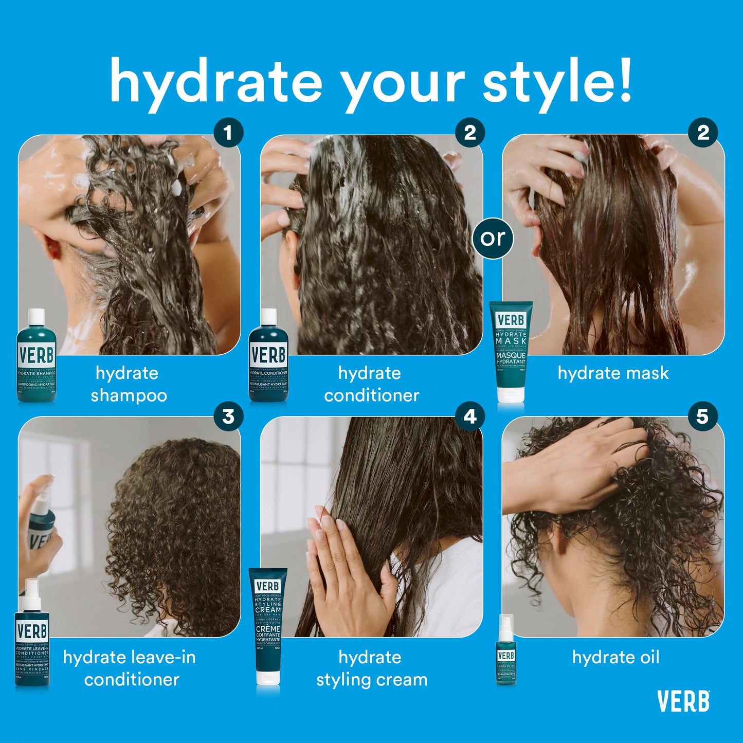 VERB® Hydrate Shampoo Cleanses Dry and Frizzy Hair to Reduce Frizz and Add to Moisture Hair, 12 oz