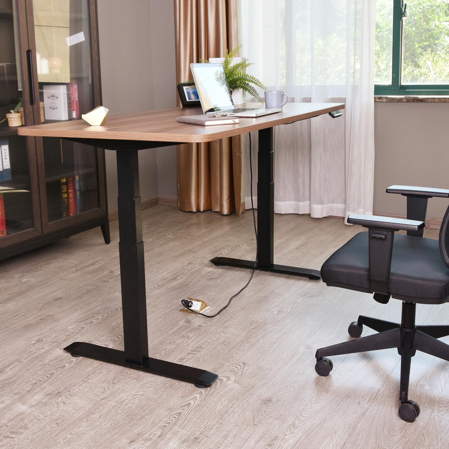 Fromann Dual Motor Standing Desk Frame 3 Tier Legs Sit Stand up Electric Height Adjustable Desk Base for Home and Office (Black)