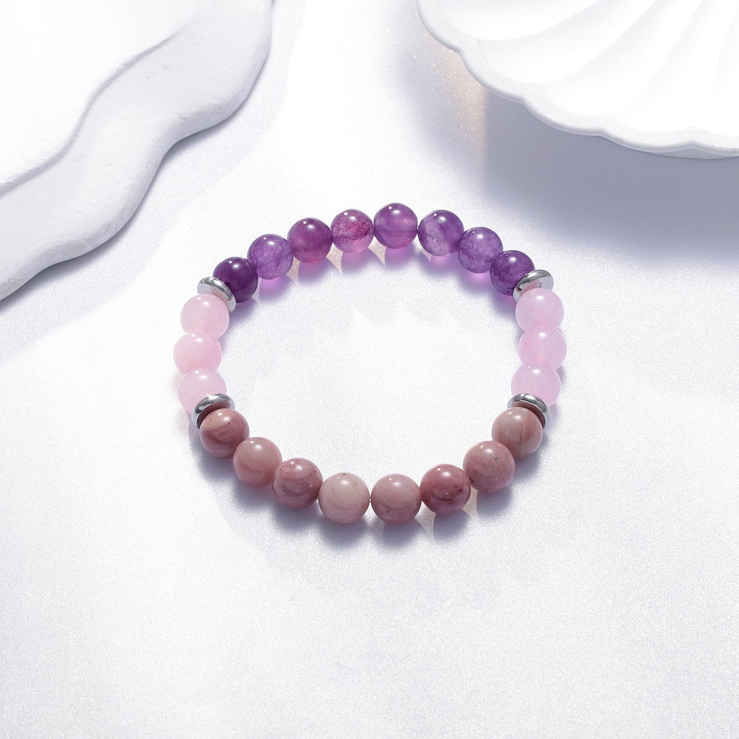 Haoze Healing Bracelets for Women, Anti Anxiety Yoga Beads Stress Relief Healing Thoughts Bracelets Relaxation Gift Aromatherapy Essential Oil Diffuser Lava Bracelet Gifts for Women (Anxiety Relief)