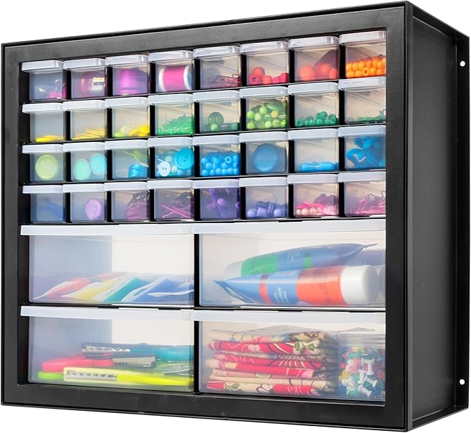 IRIS USA Small Parts Storage Cabinet, Made in USA, 36-Drawer Organizer for Hardware, Electronics, Screws, Nuts & Bolts, Beads, Craft Supplies, Teacher Toolbox, Garage & Workshop Storage Ã¢ÂÂ Black