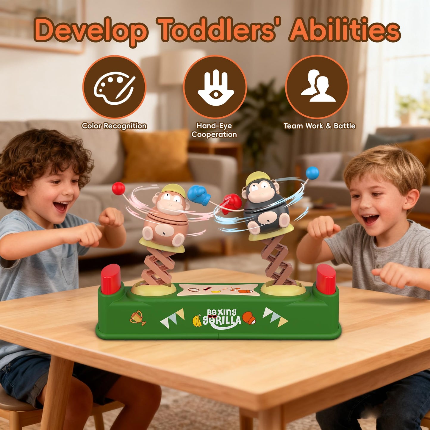 BDuck Games for Kids, Toddler Punching Toys Kids Game Boxing Gorilla, Educational Toys Preschool Games for Toddler 3+, Family Games 2 Players Birthday Gifts Easter Back-to-School