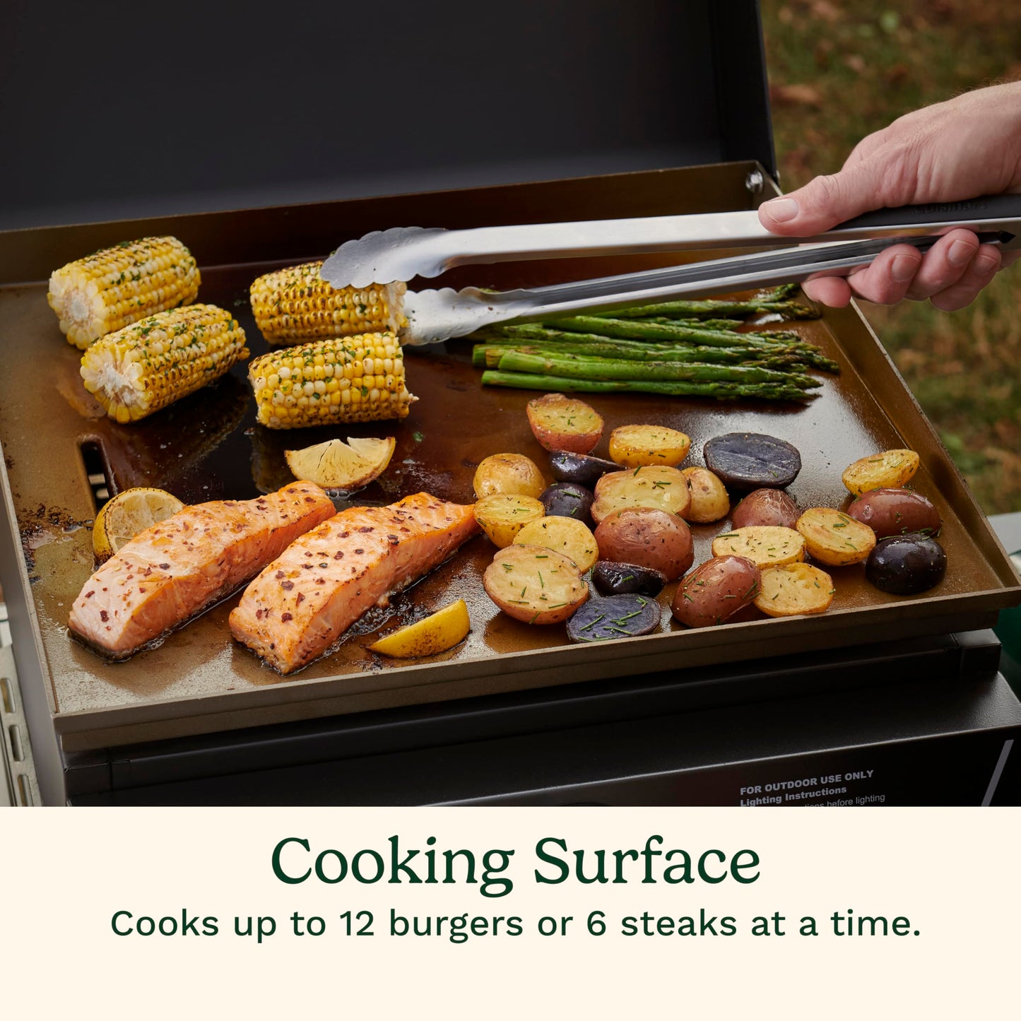 Cuisinart 17” Tabletop Gas Griddle with Hood, Easy Assembly Compact Outdoor Flat-Top Grill with Grease Cup, 255 Sq. In Cooking Space Perfect for Camping, Tailgates and BBQs