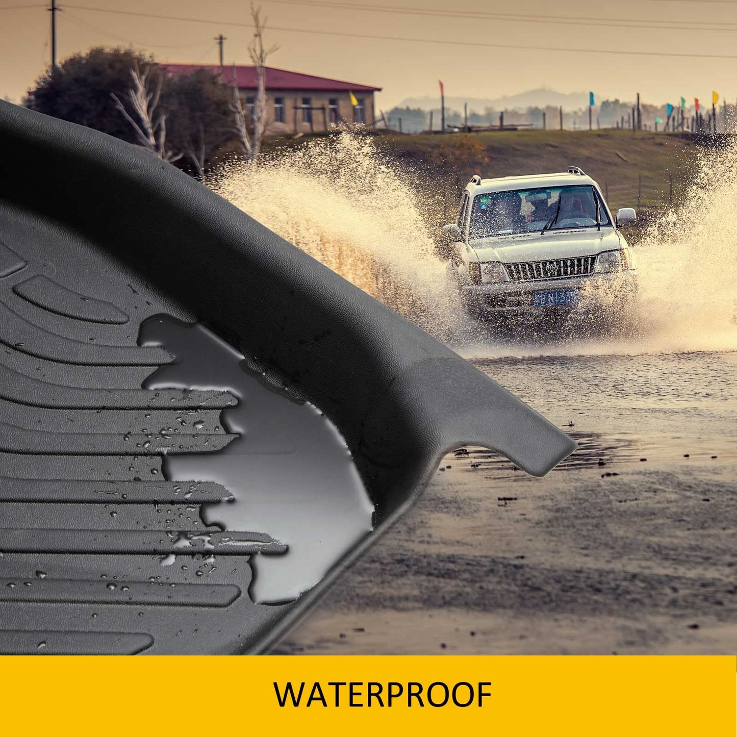 Wailtnb Floor Mats & Cargo Mat Custom for Volkswagen Atlas 7 Seats Bench Seating 2026 2025-2018 All Weather Protection Waterproof TPE Rubber Car Floor Liners Full Set
