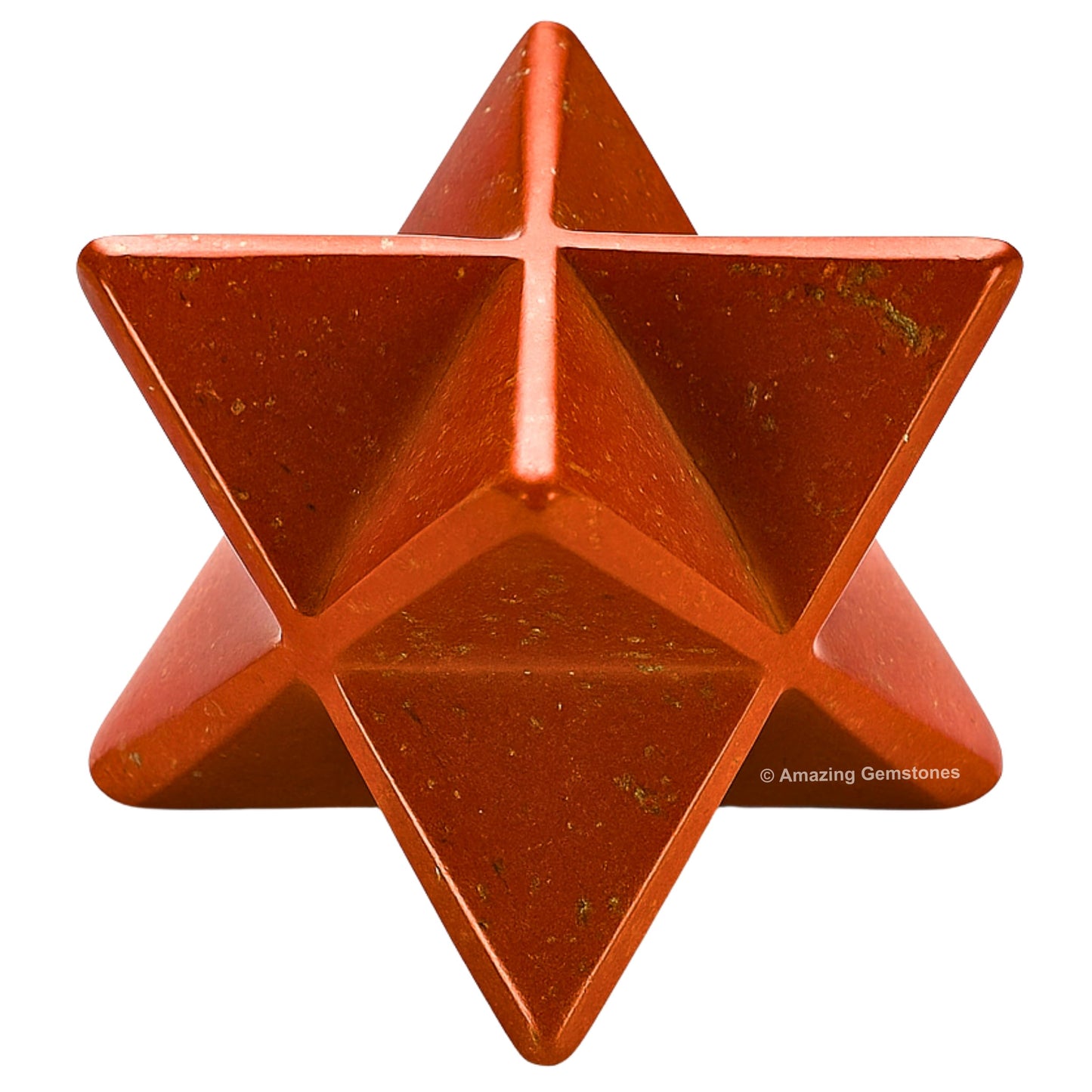 Amazing Gemstone Red Jasper Merkaba Crystal - 0.75 Inches Metaphysical Merkaba Star for Meditation - Energetic Tetrahedron Crystal and Healing Stones for Spiritual Growth and Healing (15-20mm)
