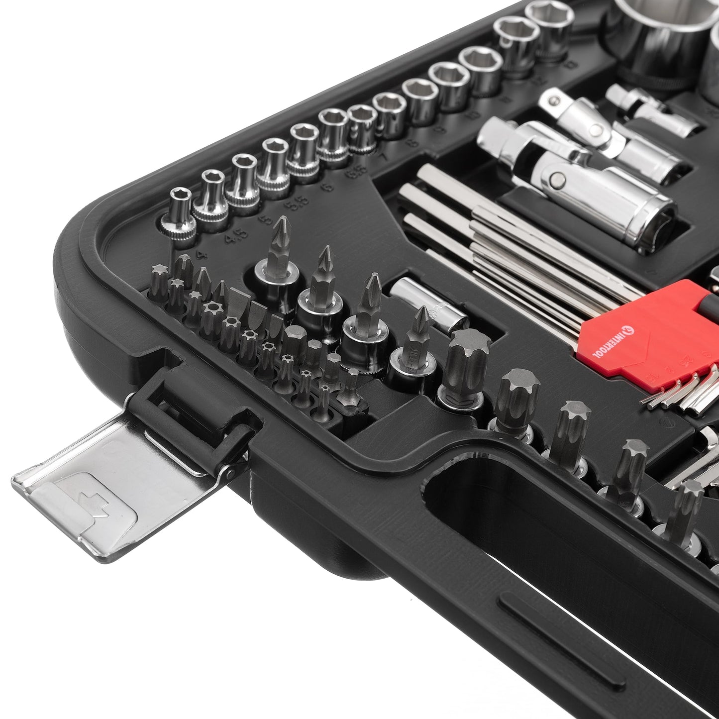 INTERTOOL Metric Socket Set, 1/4”, 3/8”, 1/2” Drive Ratchets, 126-Piece, Master Mechanic Kit, Polished Cr-V Steel, Tool Gift ET08-8126