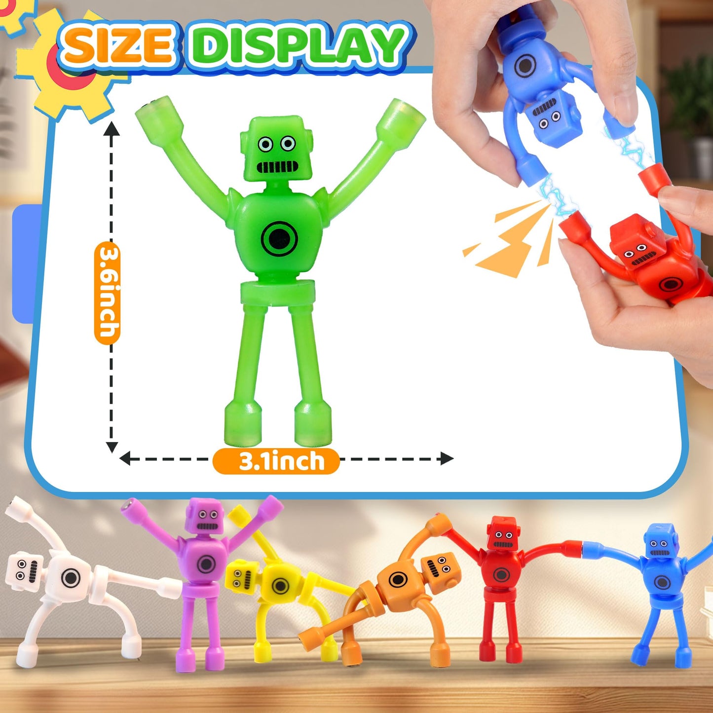 CHESLICR 10PC Magnetic Robot Men Travel Toys for Kids Toddlers Boys Fidget Toys Airplane Road Trip Car Travel Activities Essential Magnet Fidgets for Classroom Gifts Toy for Boy 3 4 5 6 Year Old
