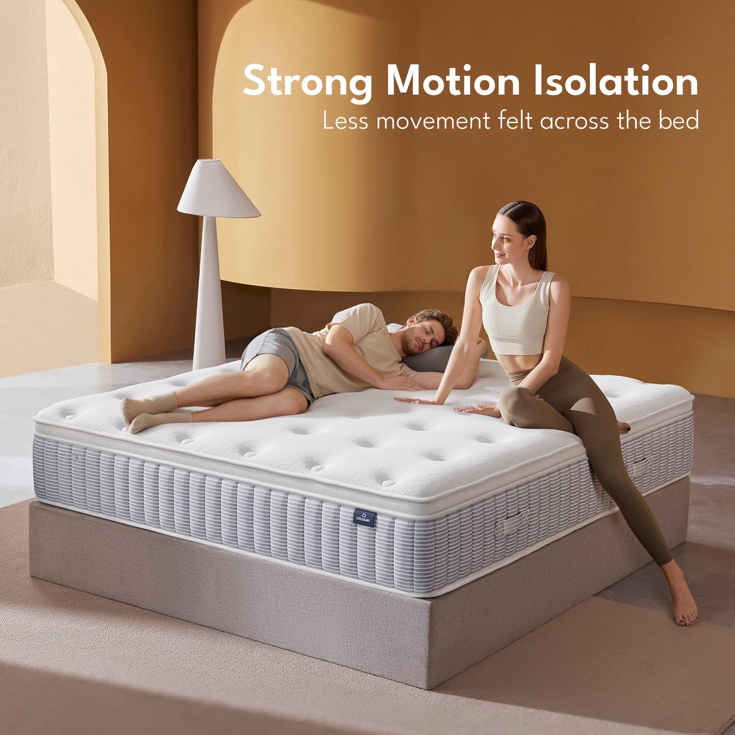 CIOUDWAY Queen Mattress, 14 Inch Hybrid Memory Foam, Reinforced Edge Support, Zoned Coils, Pressure Relief, No Motion Transfer (14 Inch, Queen)