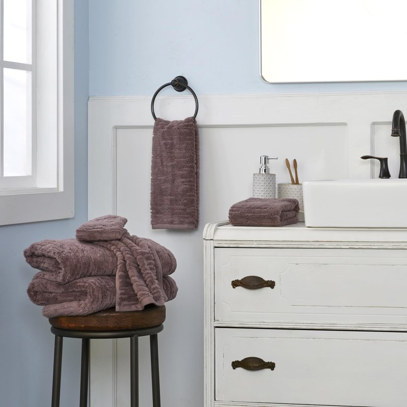 SKL Home CloudSoft Cotton Luxury 4 Pc Bath Towel Set, Plum