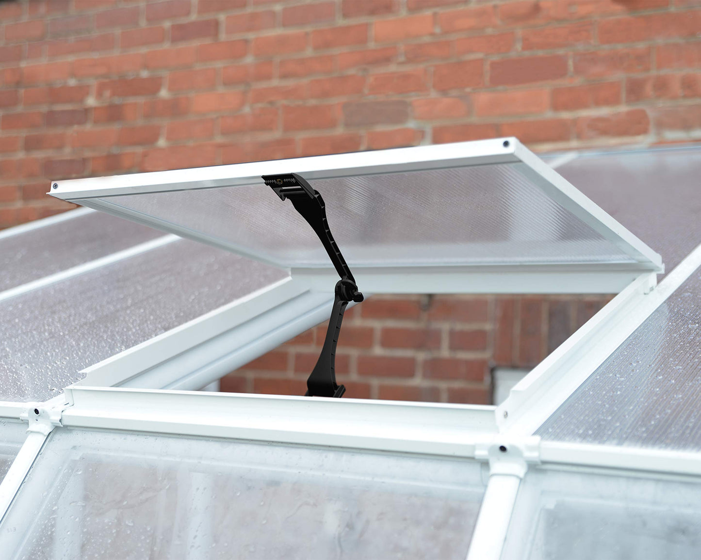 Palram Canopia Rion Sun Room 8 Ft. x 12 Ft. Solarium, Lean-To Greenhouse DIY Kit, Attach to House, Large Twin Wall Polycarbonate, 100% UV Protection For Porch, Patio Outdoors with Window Vent (White)
