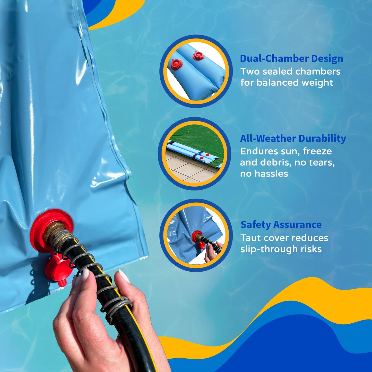 Blue Wave 8-ft Double Water Tube for Winter Pool Cover - 5 Pack