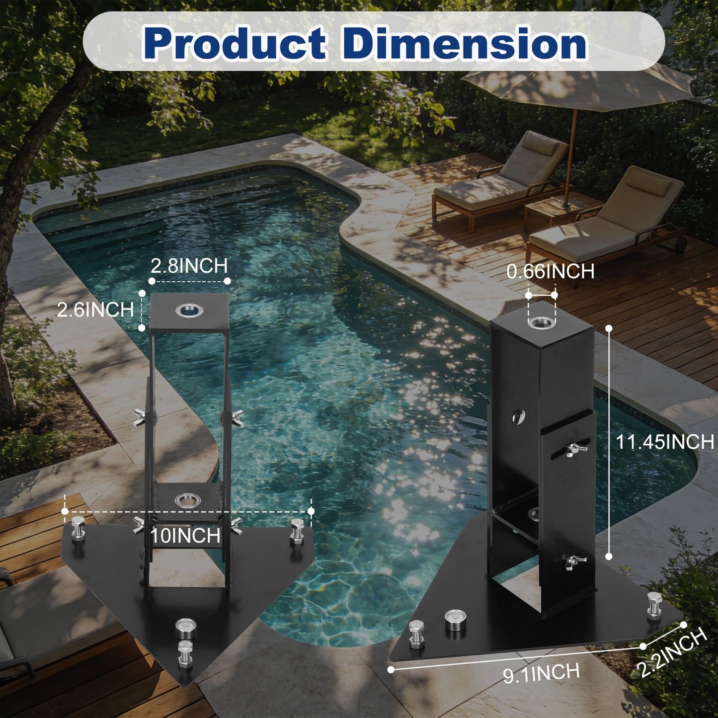 Foinwer Pool Fence Drill Guide with Bubble Level | Adjustable Angle Pool Fence Drill Guide with 5/8" Anchor Hole Size | DIY Pool Safety Fence Installation Assistant