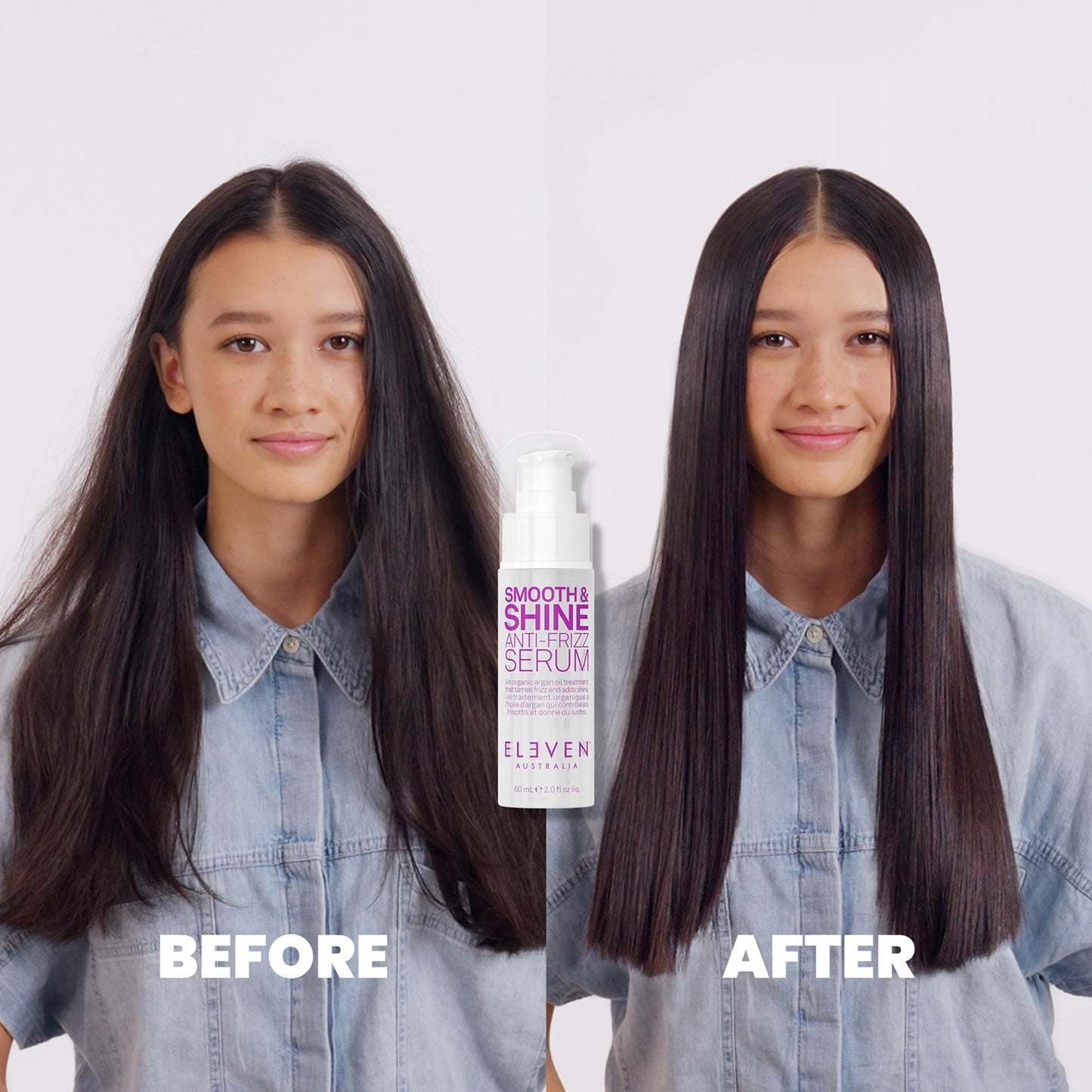 ELEVEN AUSTRALIA Smooth & Shine Anti-Frizz Serum - Anti Frizz Hair Care Products for Men and Women, Tames Frizzy Hair, Adds Shine, Lightweight Smoothing Formula - 2 fl oz
