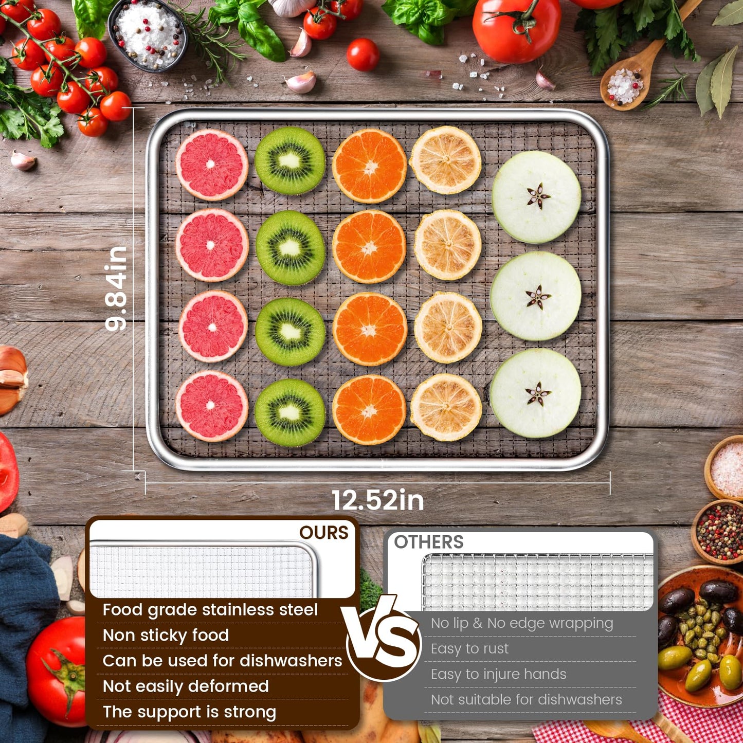 Food-Dehydrator Machine 9 Stainless Steel Trays, 1000W Fruit Dehydrator,7.7ft² Meat Dryer for Jerky,190ºF Temperature Control,24H Timer Dryer Machine for Herbs,Beef