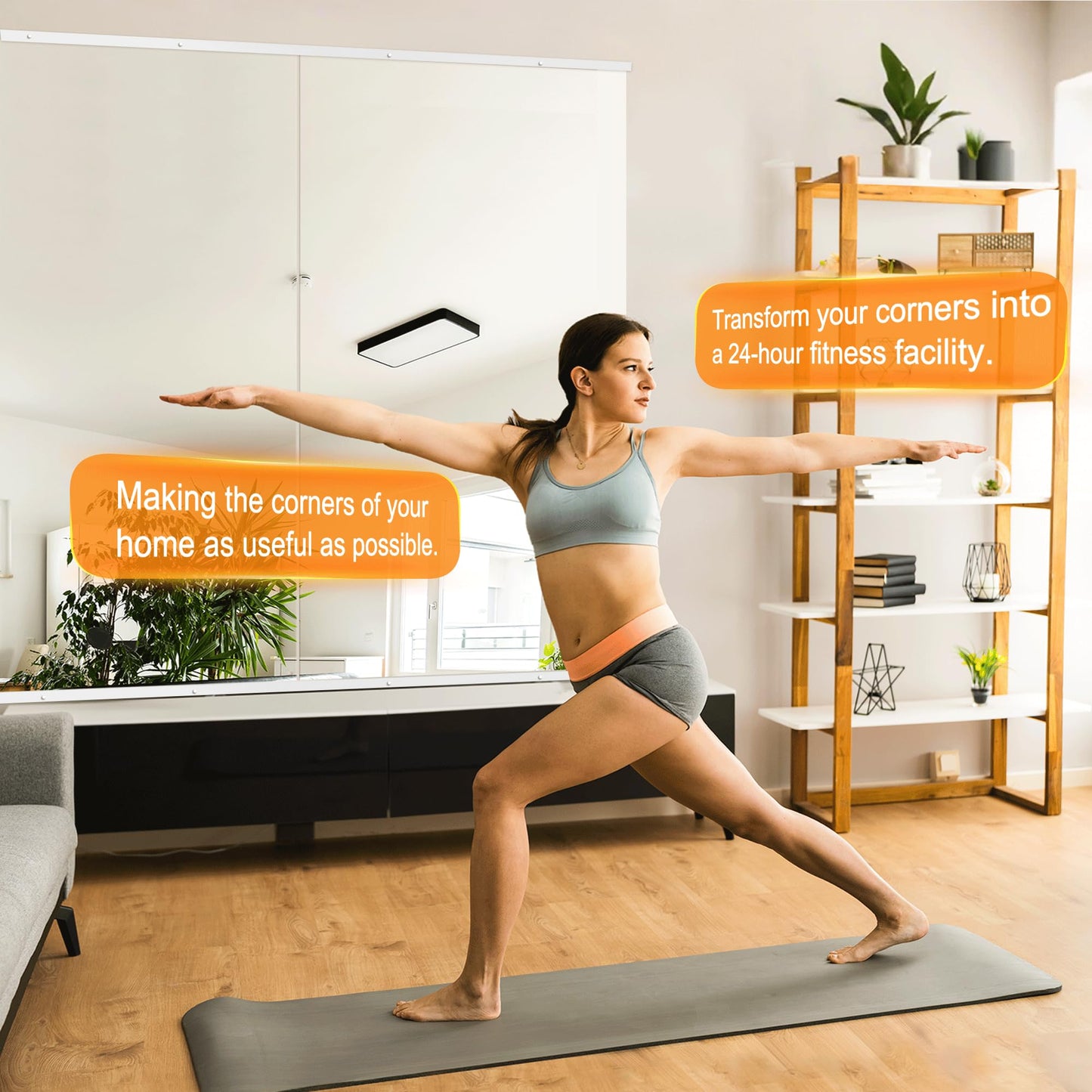 Delma Home Gym Mirror,54''x28''x2PCS,Large Full Body Tempered Glass Frameless, Wall-Mounted for Gym, Yoga, Garage, Bedroom, Bathroom