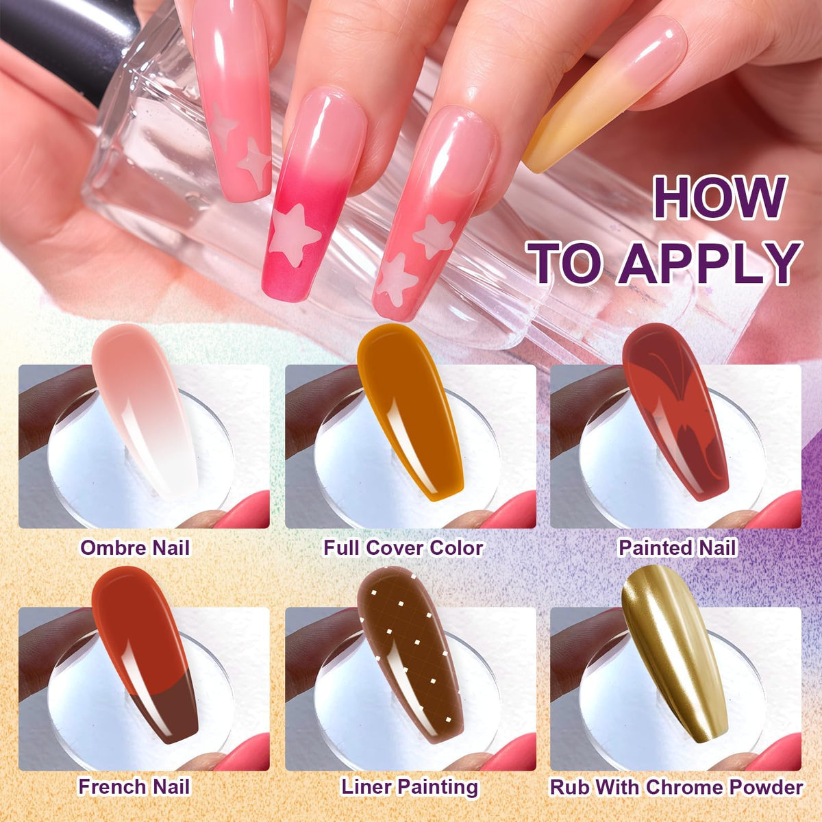 U-Shinein Gradient Painting Gel, 9 Colors Ombre Gel Nail Polish with 100Pcs Nail Sponges &Tweezers Sponging for Pigment Pat Aura Nails, French Manicure DIY Nail Art Ancient City
