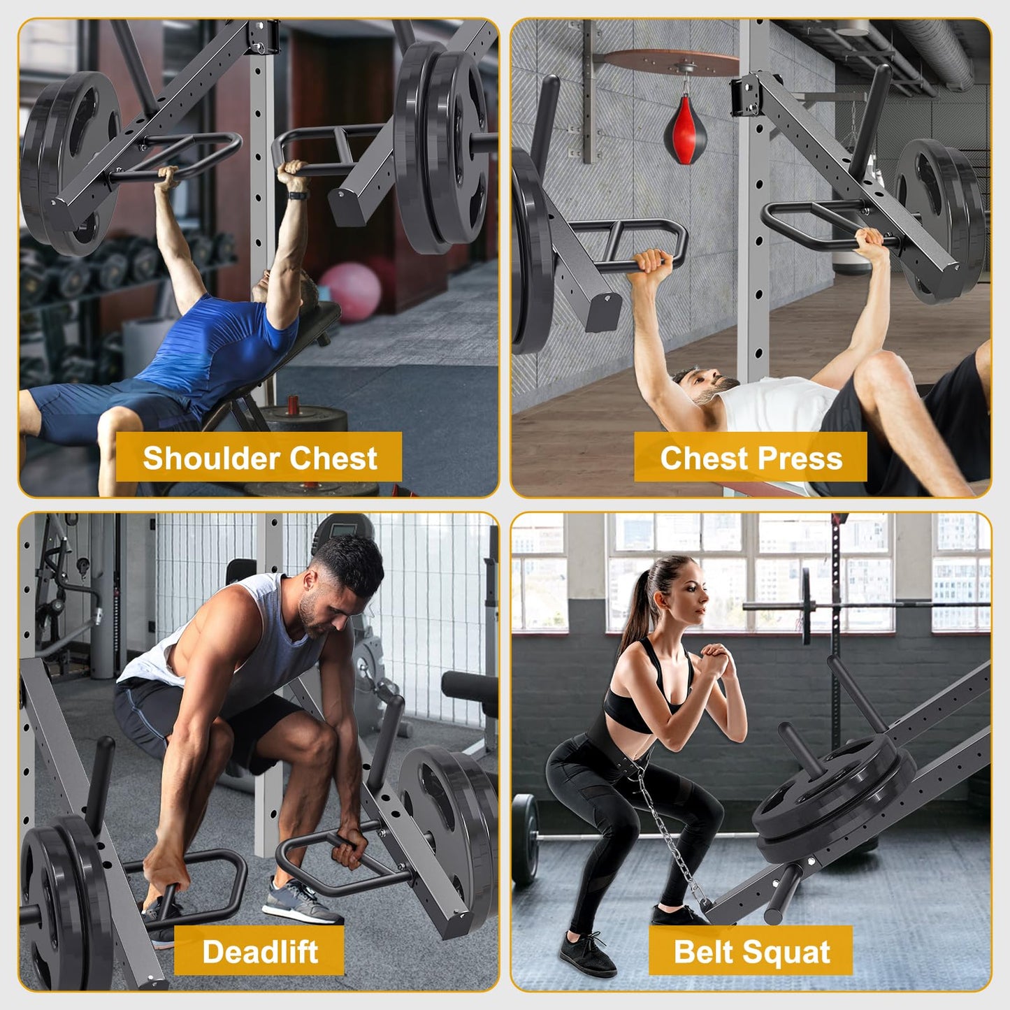 Kipika Power Rack Jammer Arms - Adjustable Height & Angle Lever Arm System for 2x2 Power Cages with 5/8" or 1"" Holes - Fits 2-Inch Olympic Plates - 1 Pair (‎for 2"" x 2"" Racks with 5/8"" or 1"" Holes)"