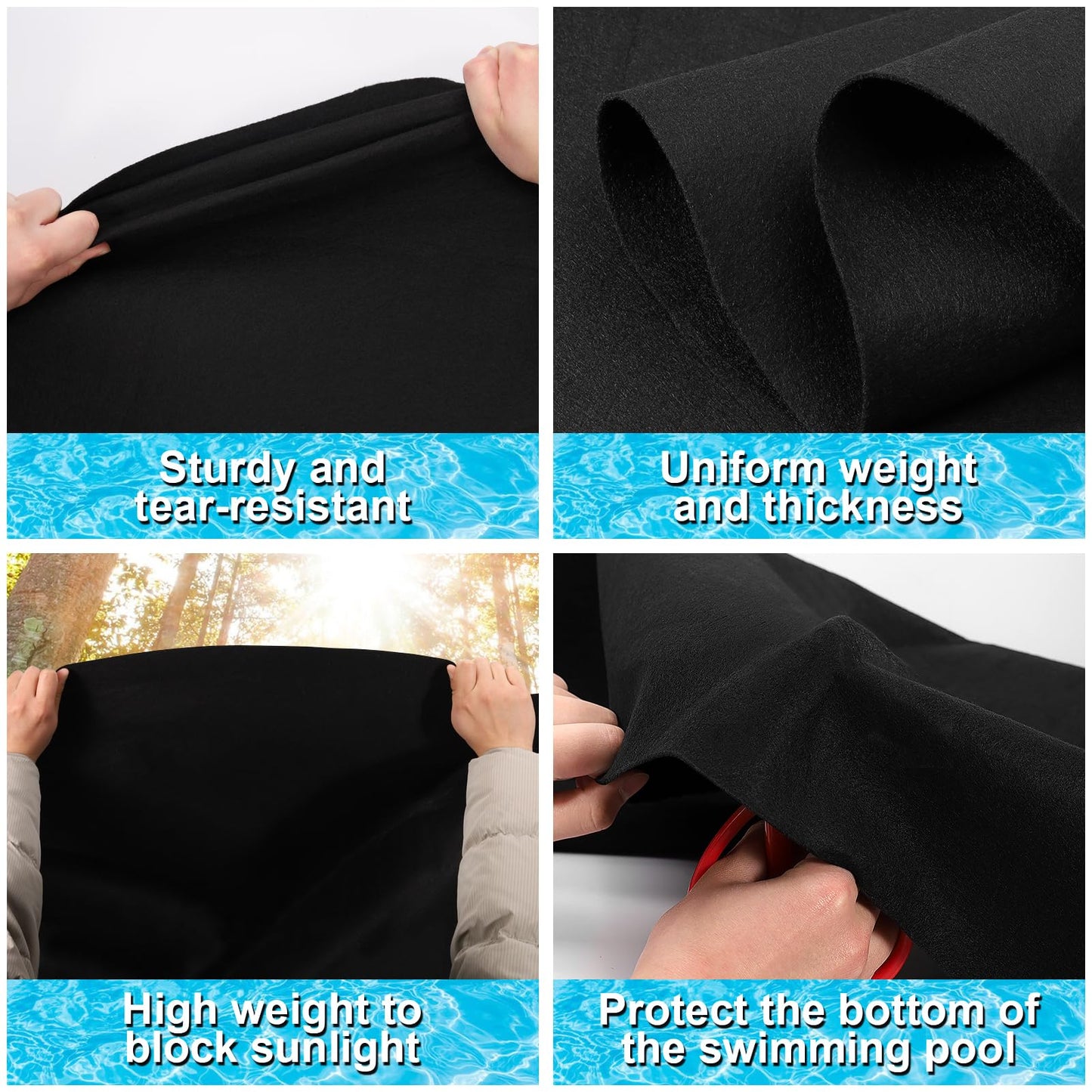 VICAMB 15ft Heavy Duty Round Pool Liner Pad for Above Ground Pool,Pool Ground Mat Under Pool Pad,Pool Bottom Liner Protector to Prevent Puncture and Extend Liner Life
