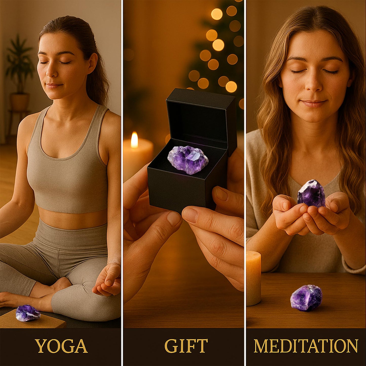 AOVILA Amethyst Natural Raw Crystals, Birthday Gifts for Women-Large 1.6-2" Rough Stones Crystal for Wicca Reiki Crystal Healing,Positive Energy, Unique Gifts for mom sisiter Men