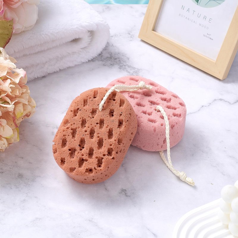 Boao 8 Pcs Bath Sponge for Women Men, Soft Shower Sponge Body Wash Scrubber Gentle Cleaning Loofahs for Shower(Brown, Lilac, Gray, Bright Green,Solid Color)