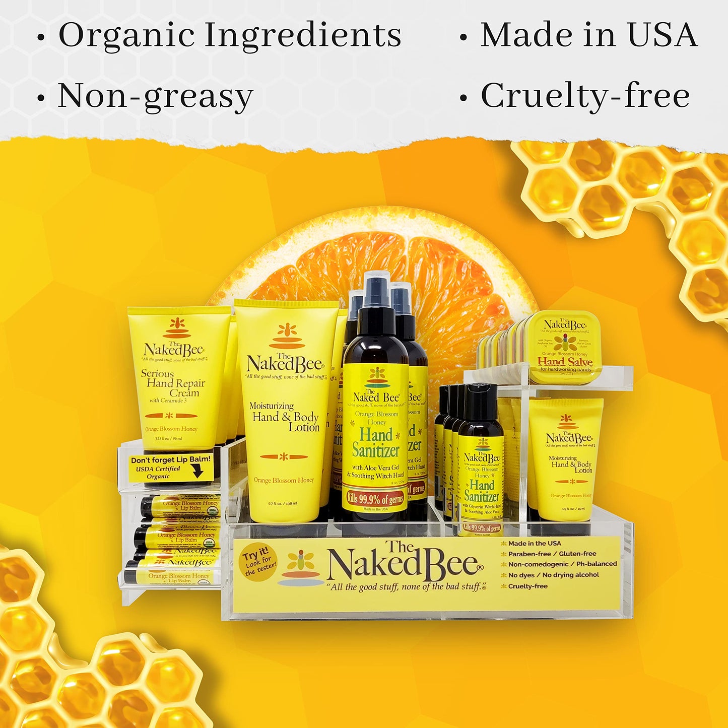 The Naked Bee Orange Blossom Honey Hand Salve (1.5 Oz) - 3 Pack